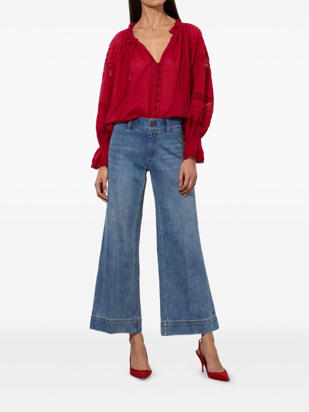 wide-leg cropped jeans - 2