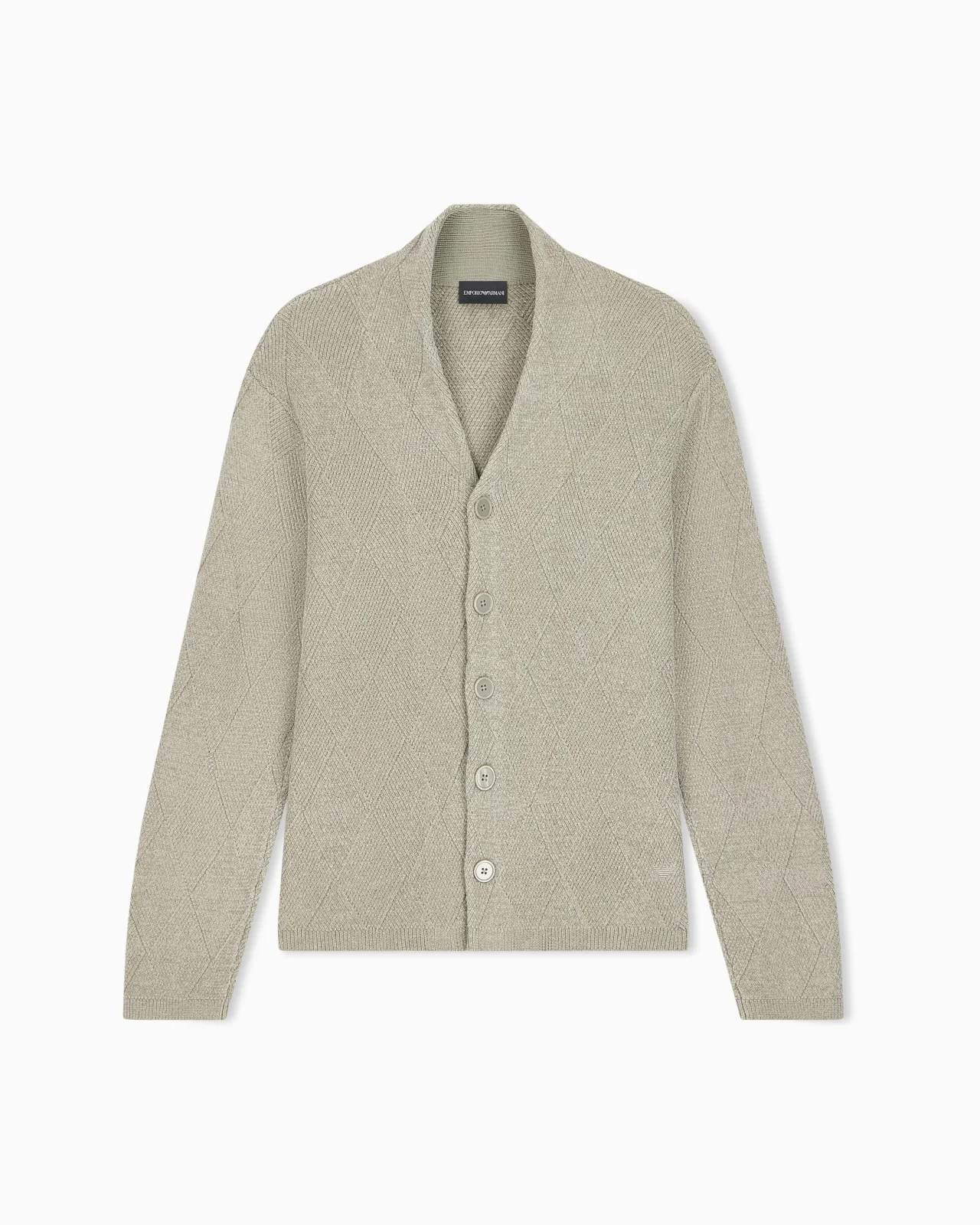 CARDIGAN IN A VIRGIN WOOL-BLEND WITH FANCY RIB DETAILS - 1