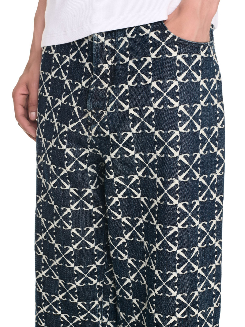 Blue Arrow Allover Jacquard Straight Jeans 5