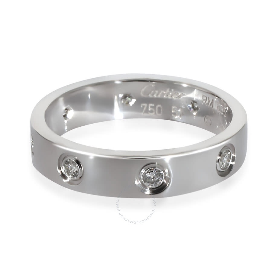 Pre-Owned Cartier Love Diamond Wedding Band in 18KT White Gold 0.19 CTW - 2