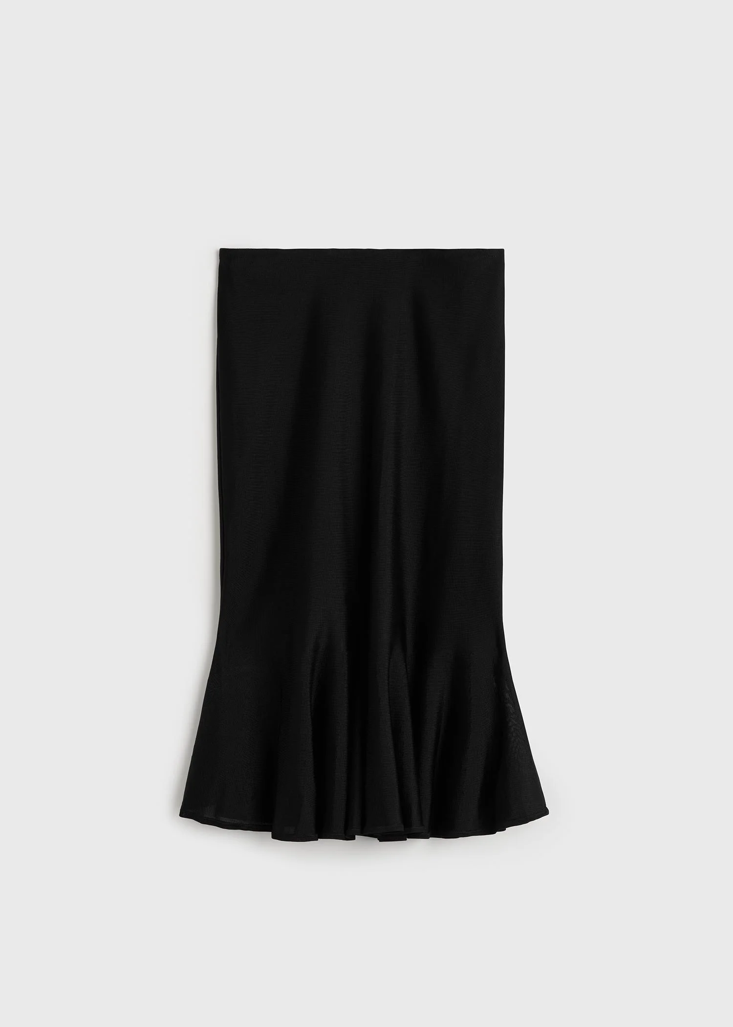 Fluted knit skirt black - 1