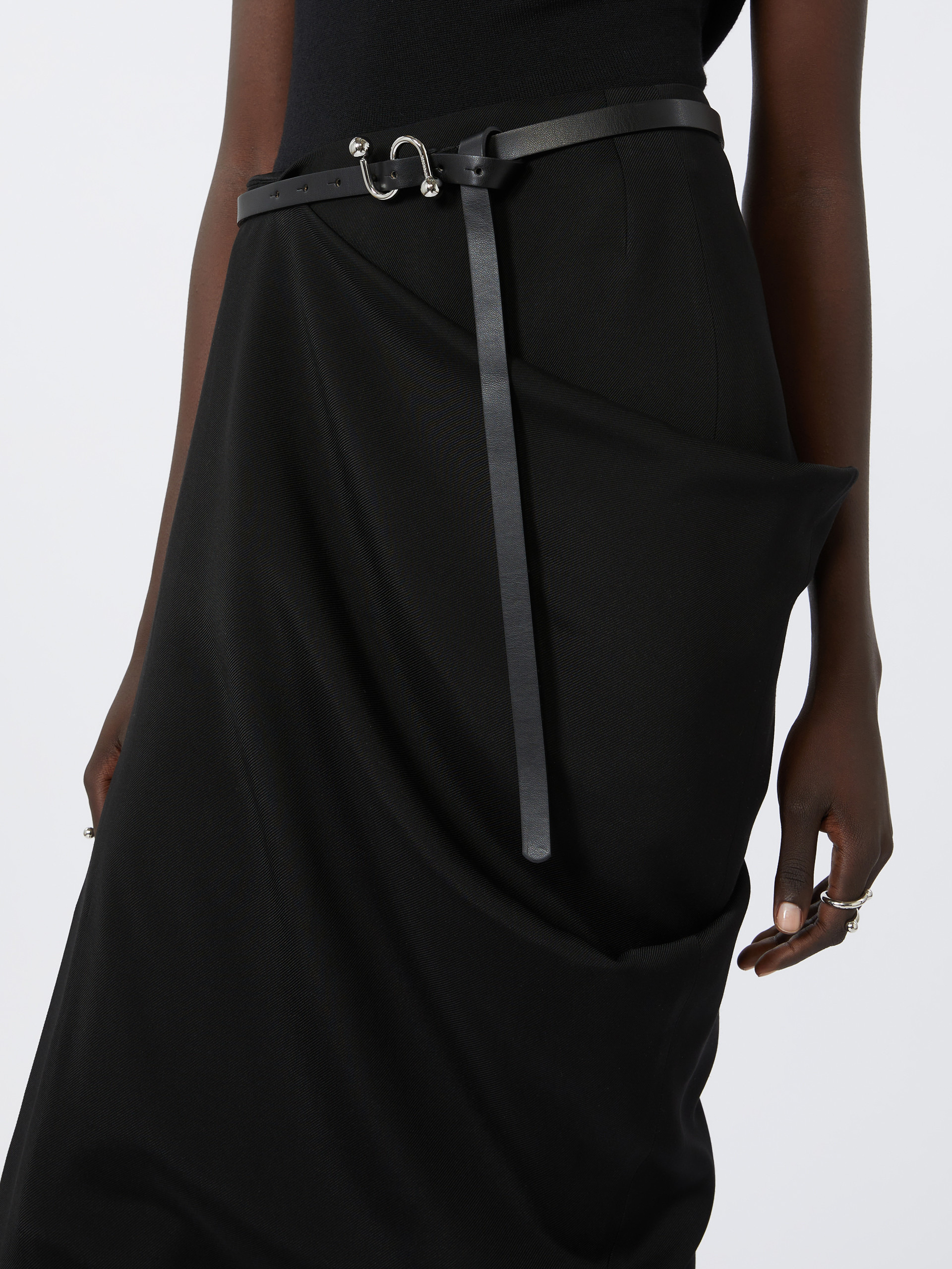 PONTIDA Asymmetric skirt with draping - 5