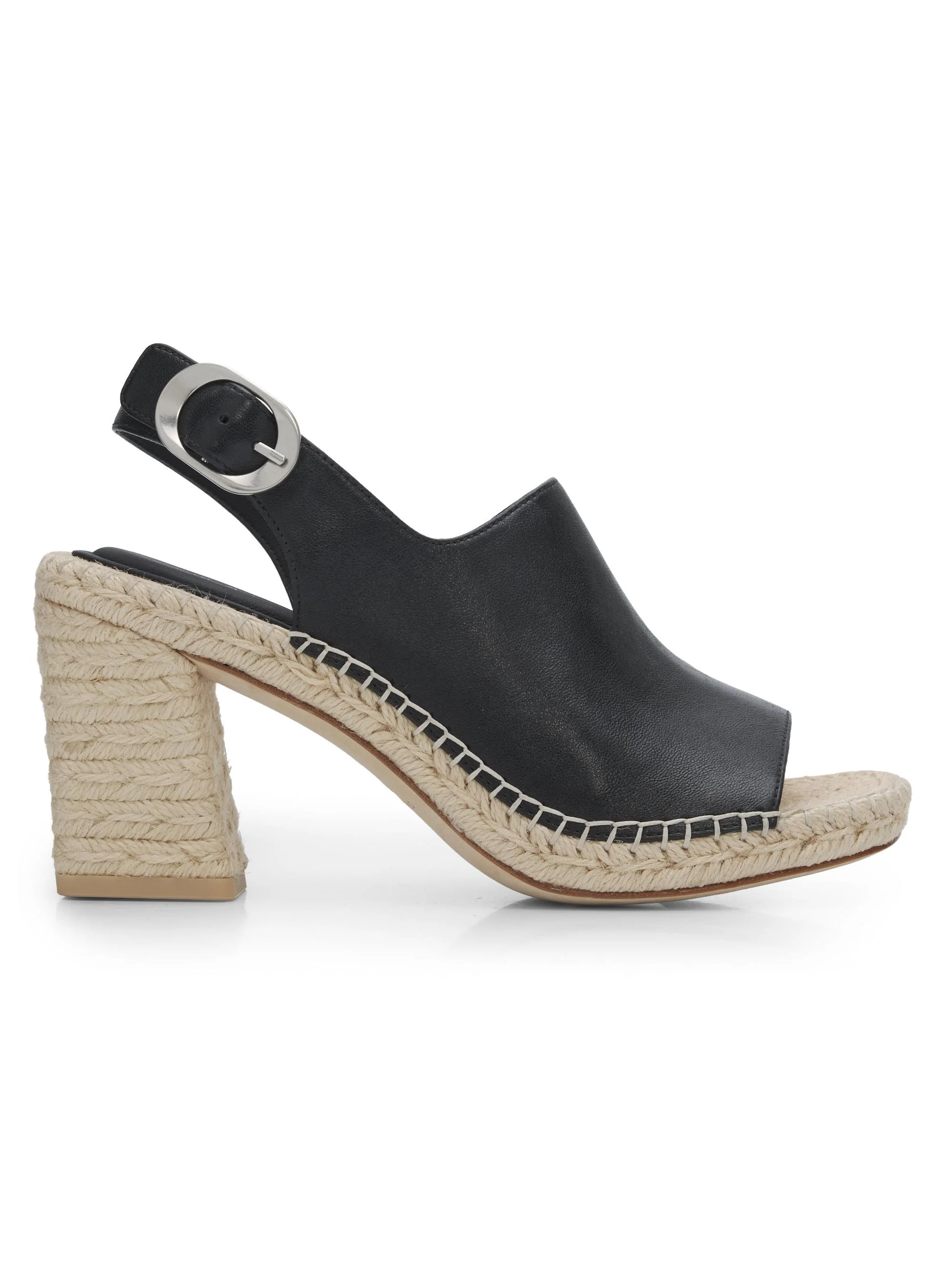 Women's Gigi 75MM Leather Espadrille Sandals - Black - 1