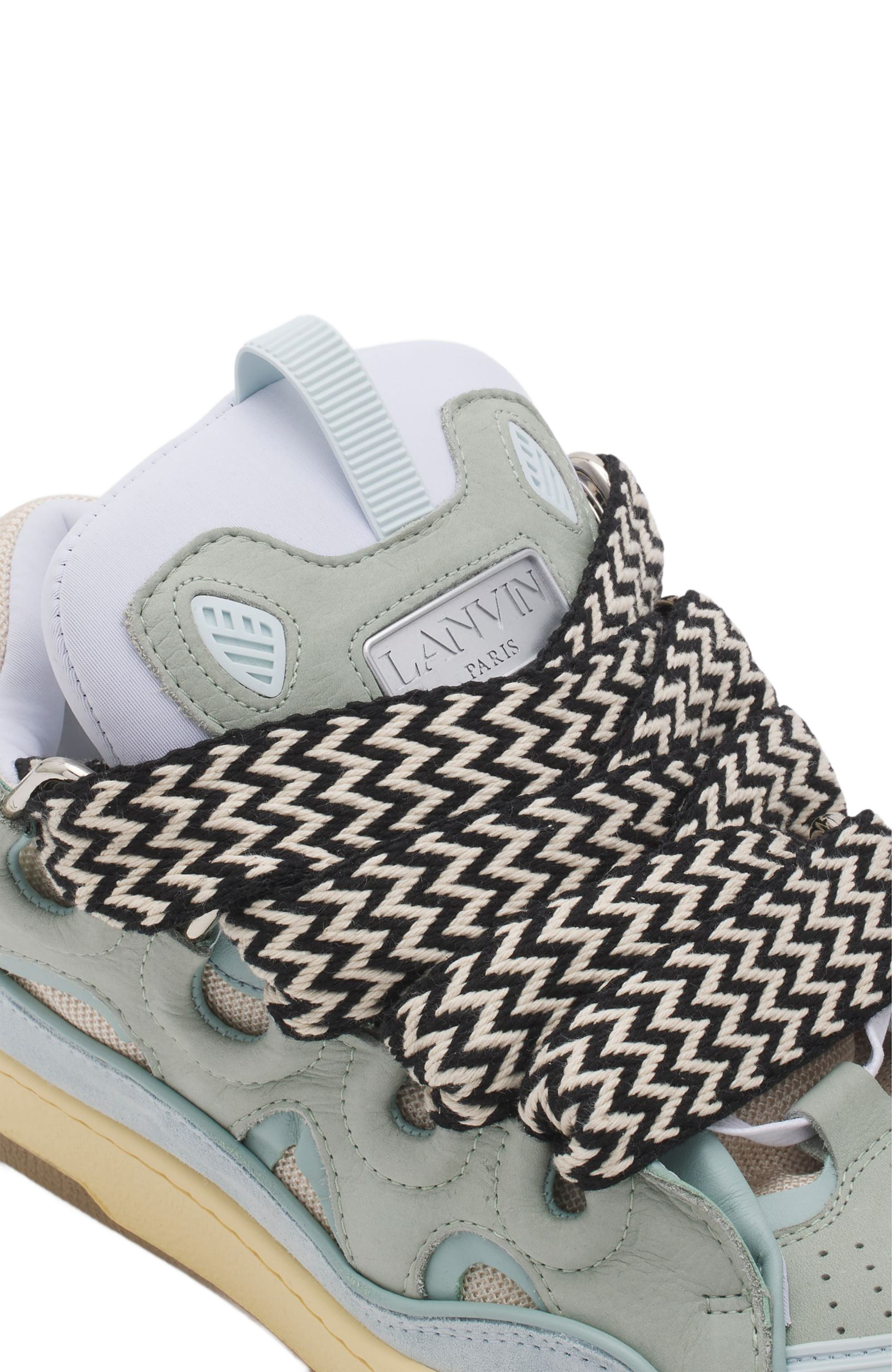 Lanvin LEATHER CURB SNEAKERS in Pale Blue at Nordstrom - 5
