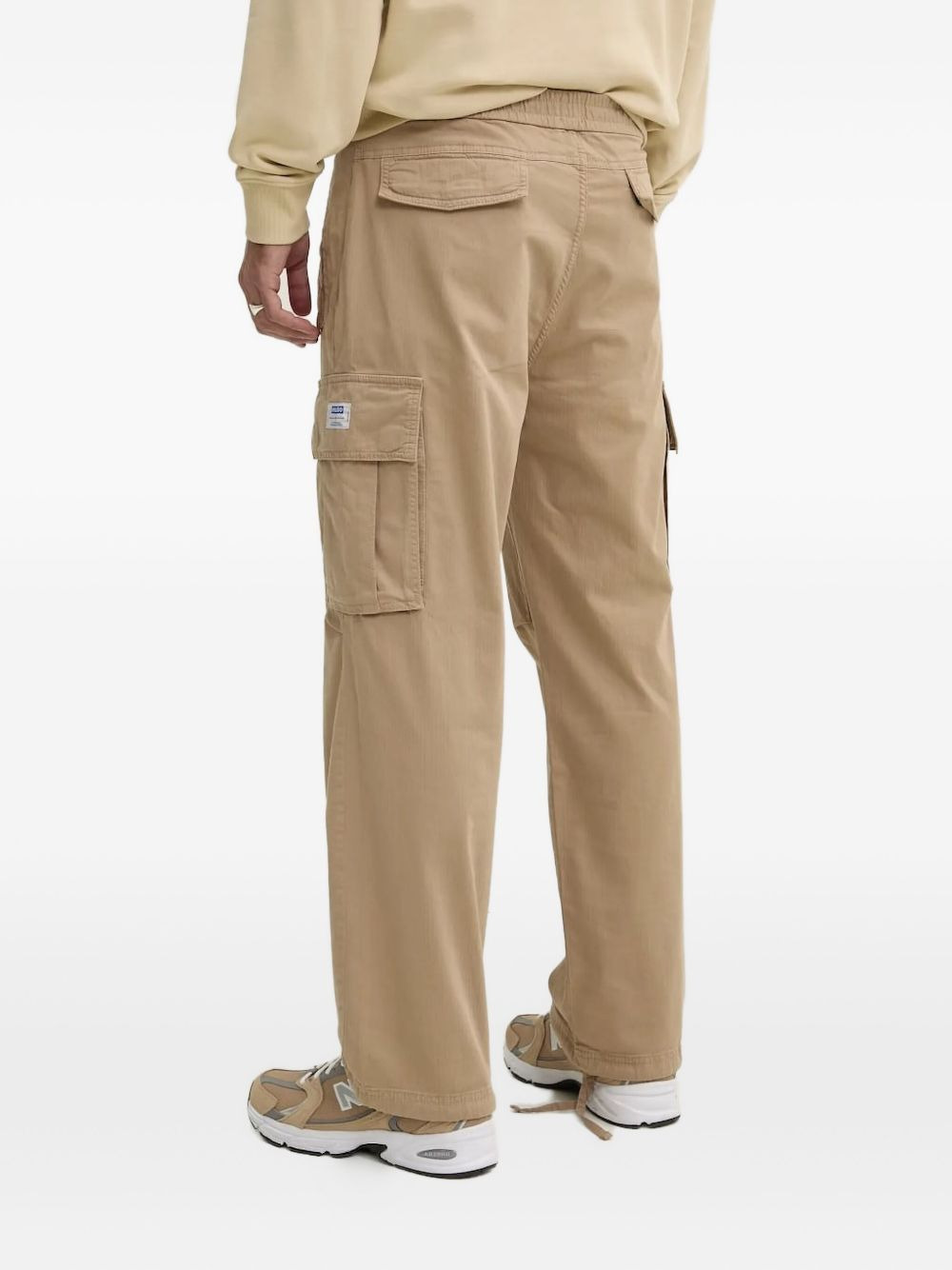 herringbone cargo straight-leg trousers - 2