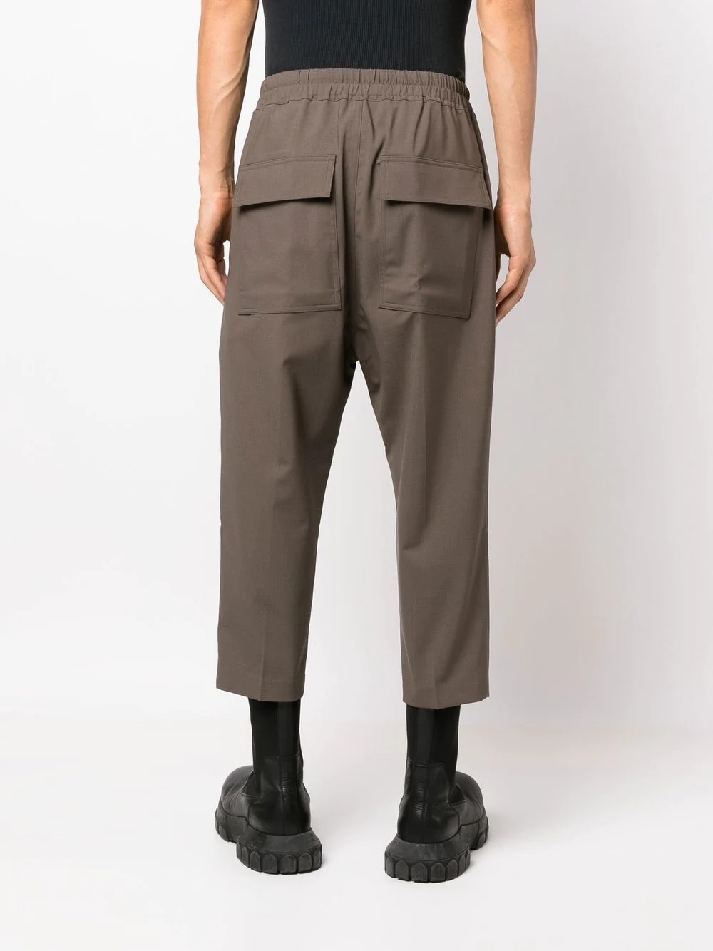 cropped drop-crotch trousers - 4