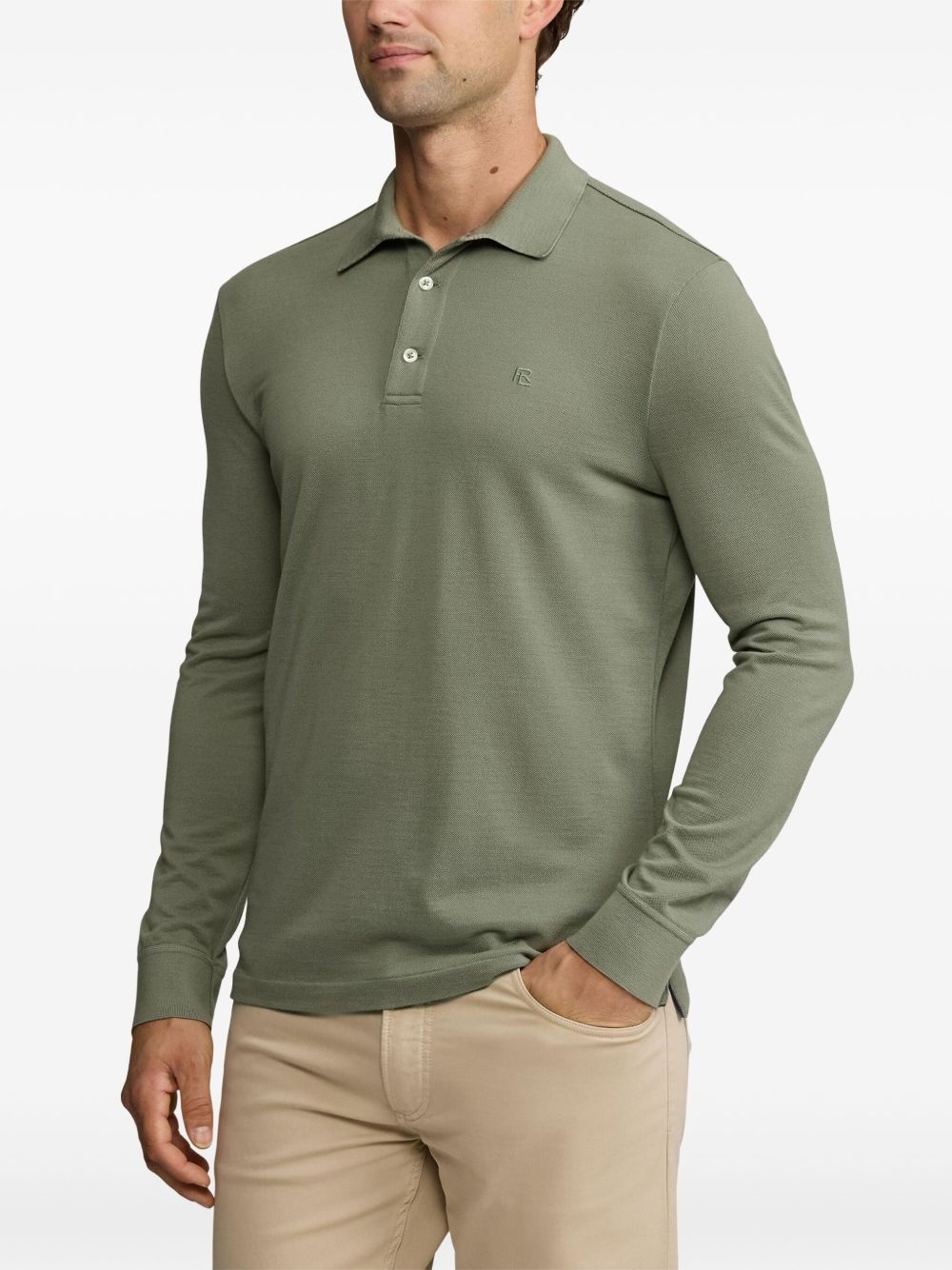 logo-embroidered polo shirt - 4