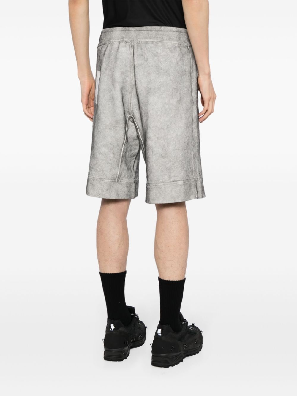 drawstring cotton track shorts - 4