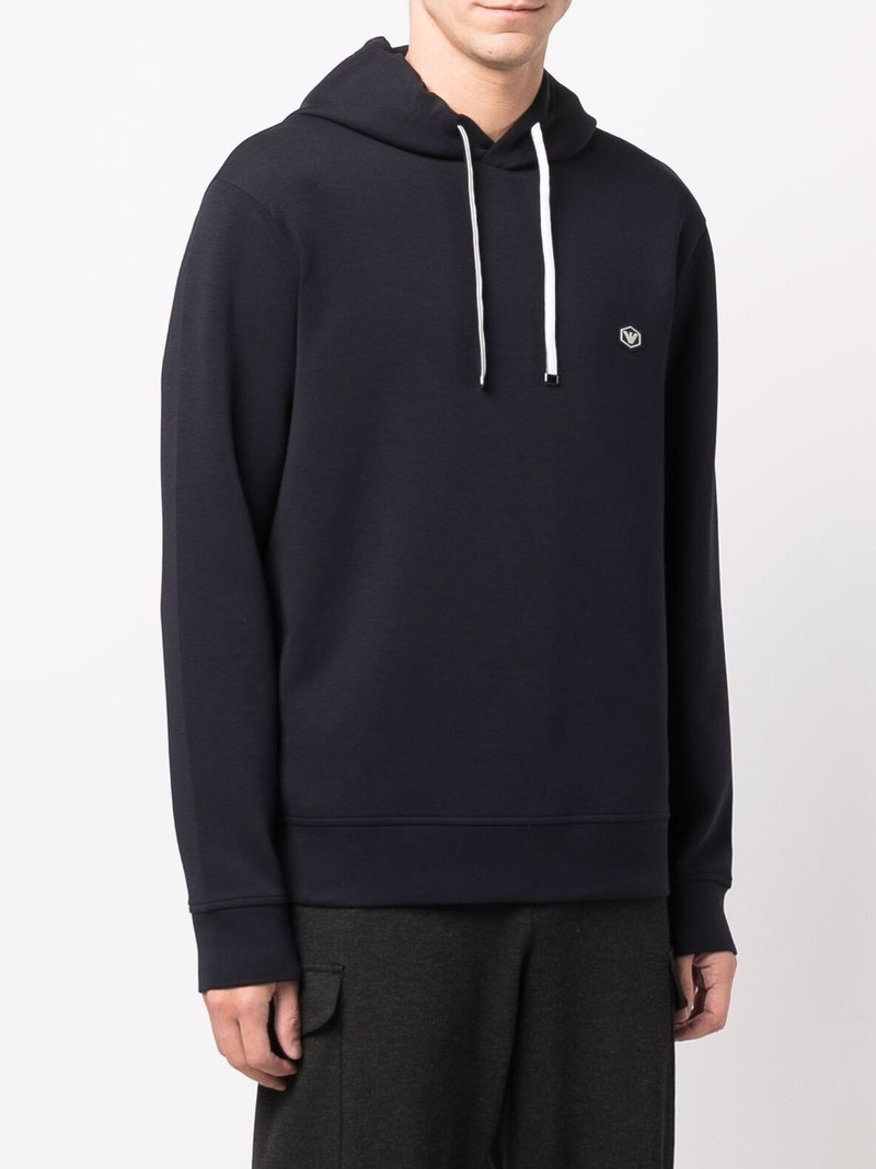 long-sleeved logo patch hoodie 3