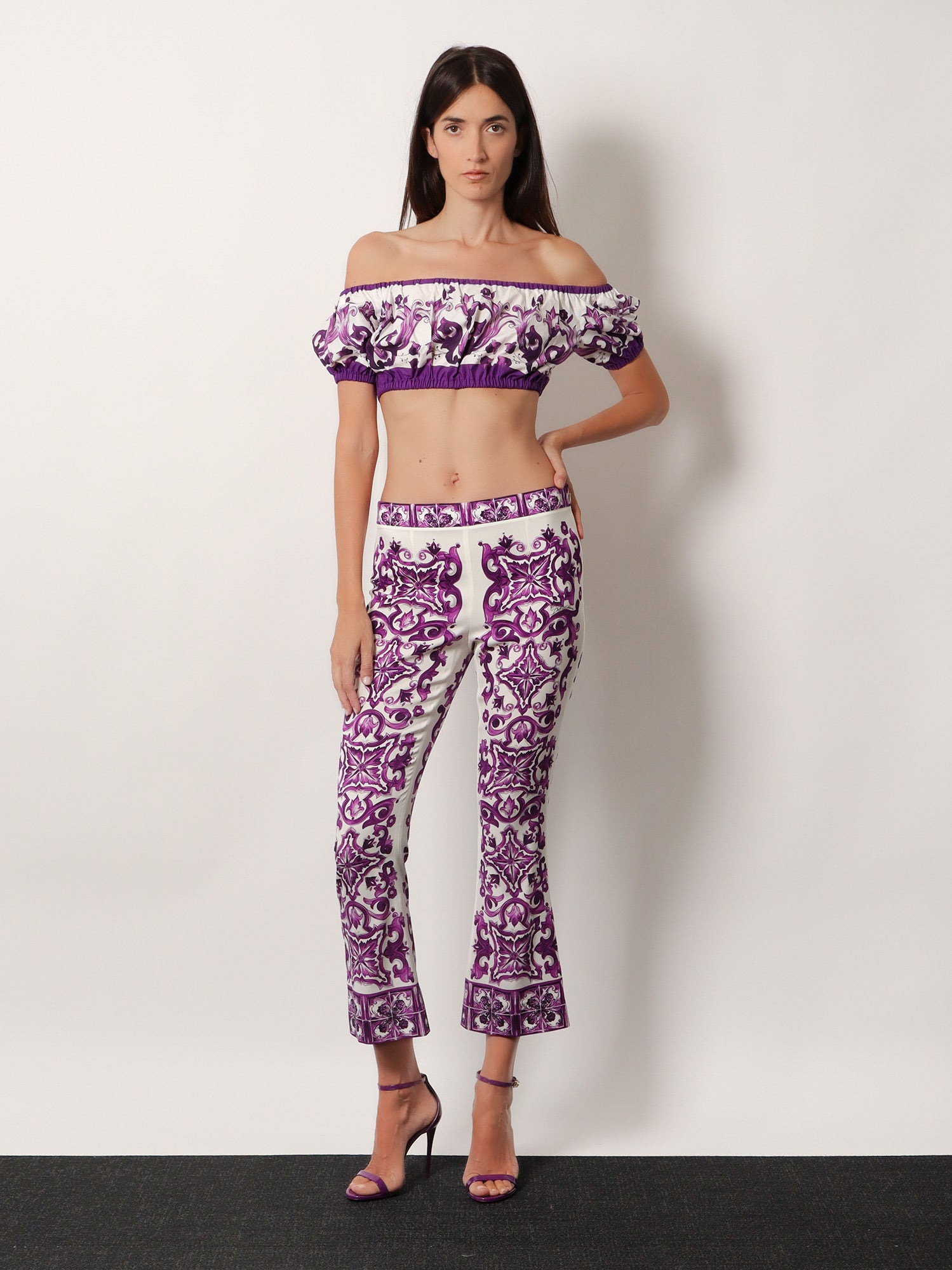 Dolce & Gabbana Silk Trousers With Maiolica Print - 2
