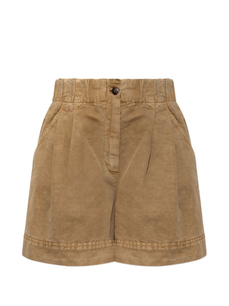 pleated logo-patch shorts 1