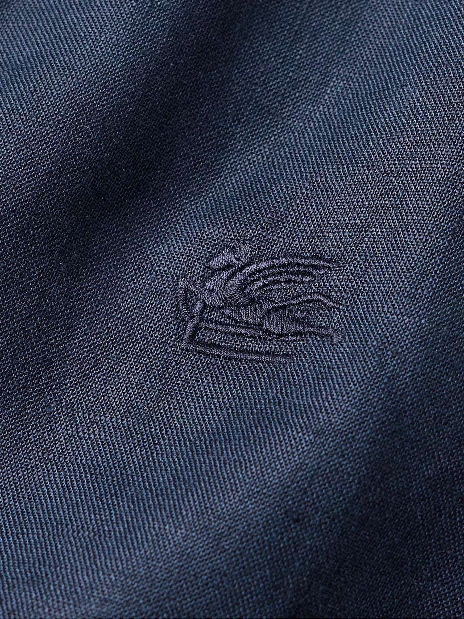 Slim-Fit Logo-Embroidered Linen Shirt - 5