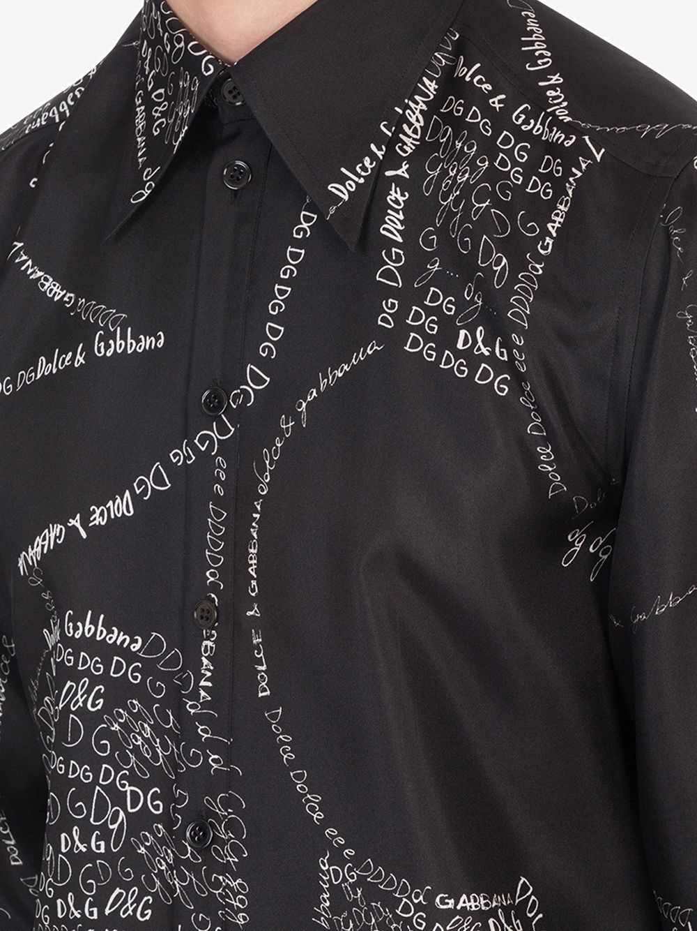 metallic lettering print shirt - 5