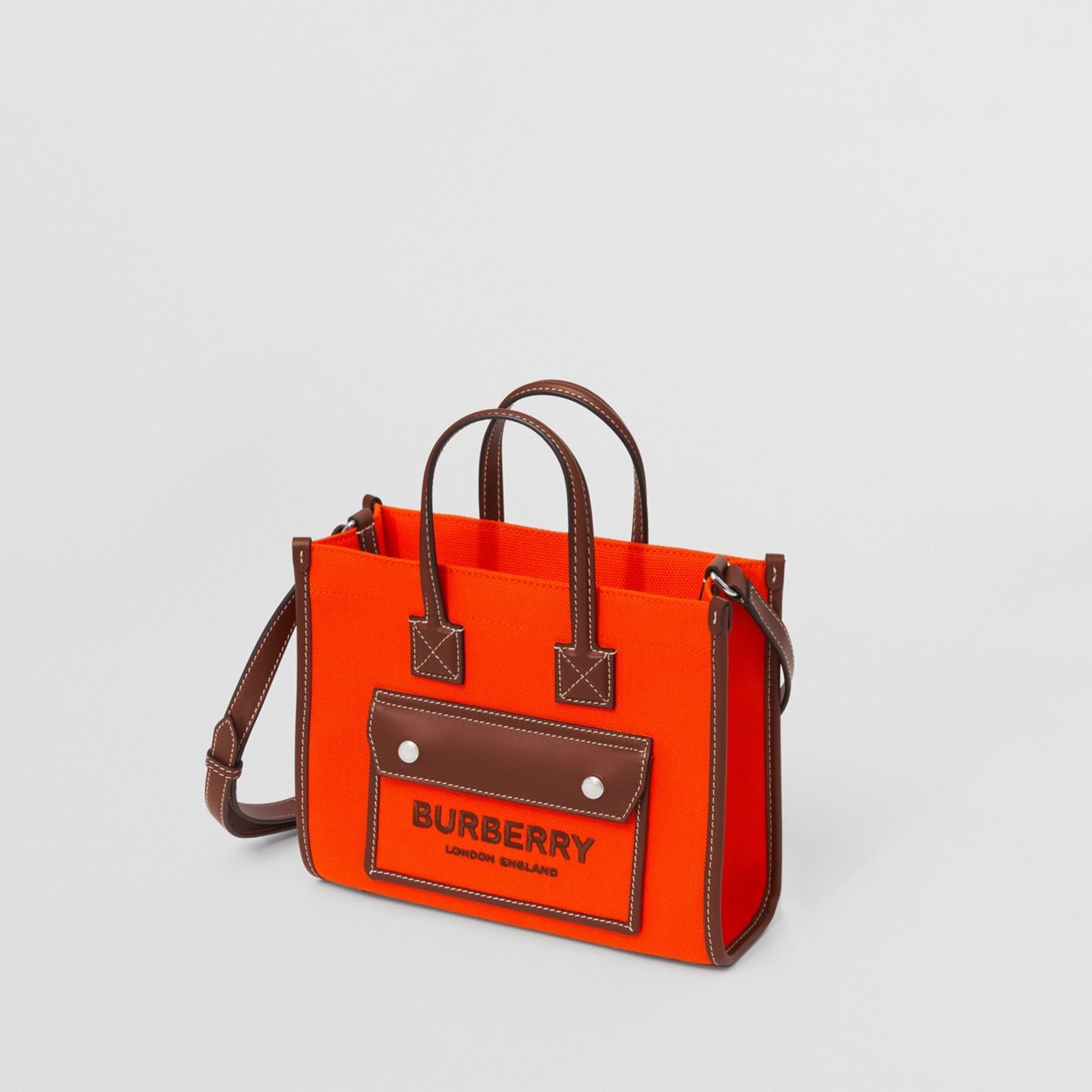 Mini Two-tone Canvas and Leather Freya Tote - 4