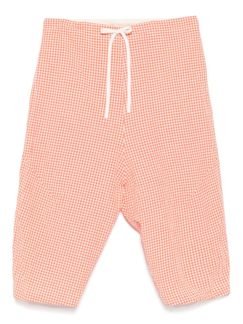 gingham check pattern pants 1