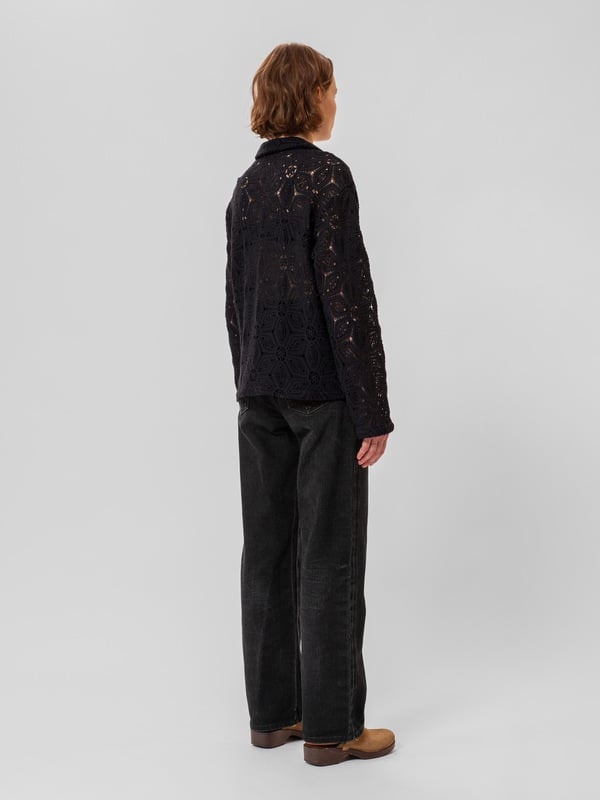 Anita Crochet Cardigan Black - 3