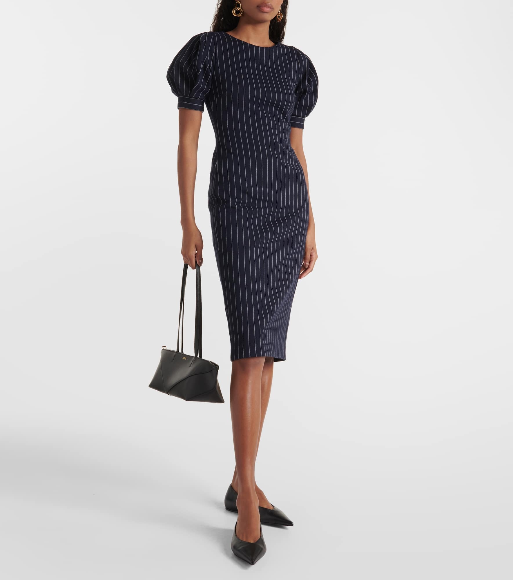 Tunica striped cotton-blend midi dress - 2