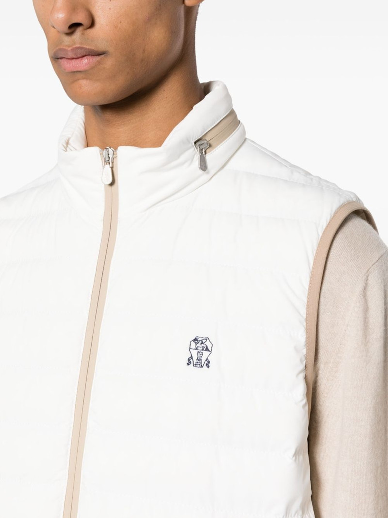 logo-embroidered quilted vest 5