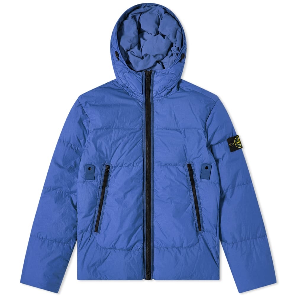 Stone Island Garment Dyed Crinkle Reps Hooded Down Jacket - 1