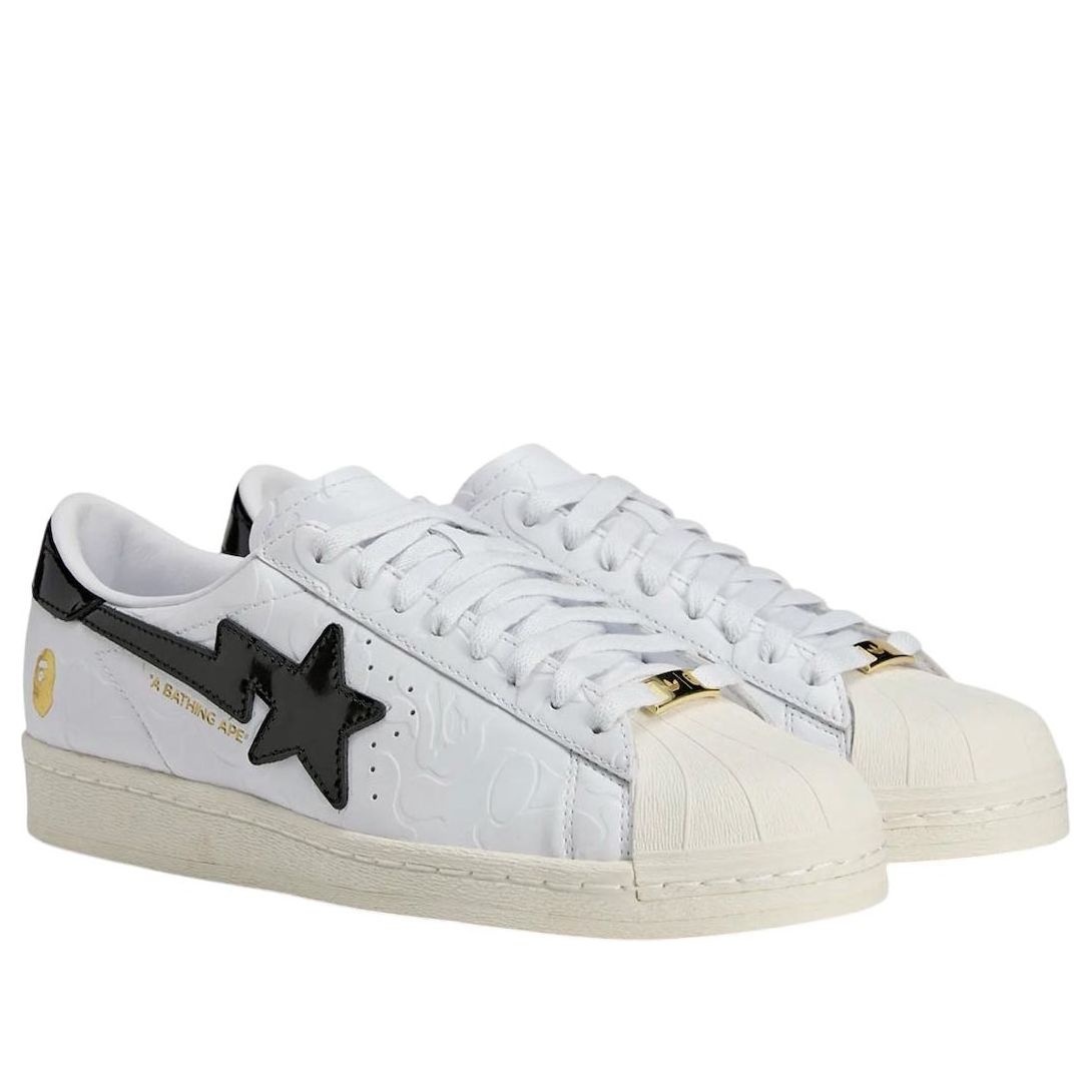 adidas x A Bathing Ape Superstar Vintage 'White Black' JR2701 - 3