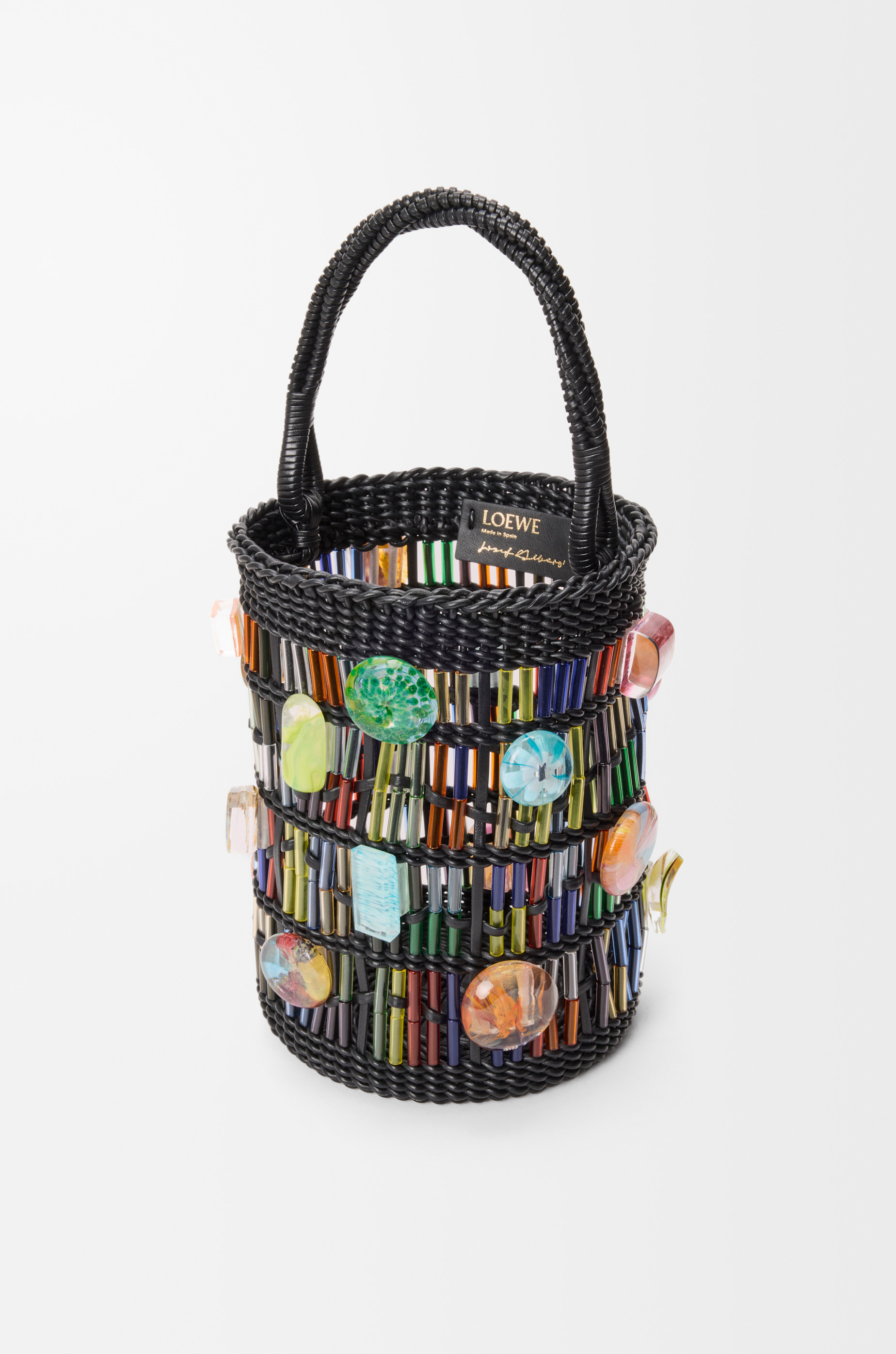Bucket in leather and glass - 2