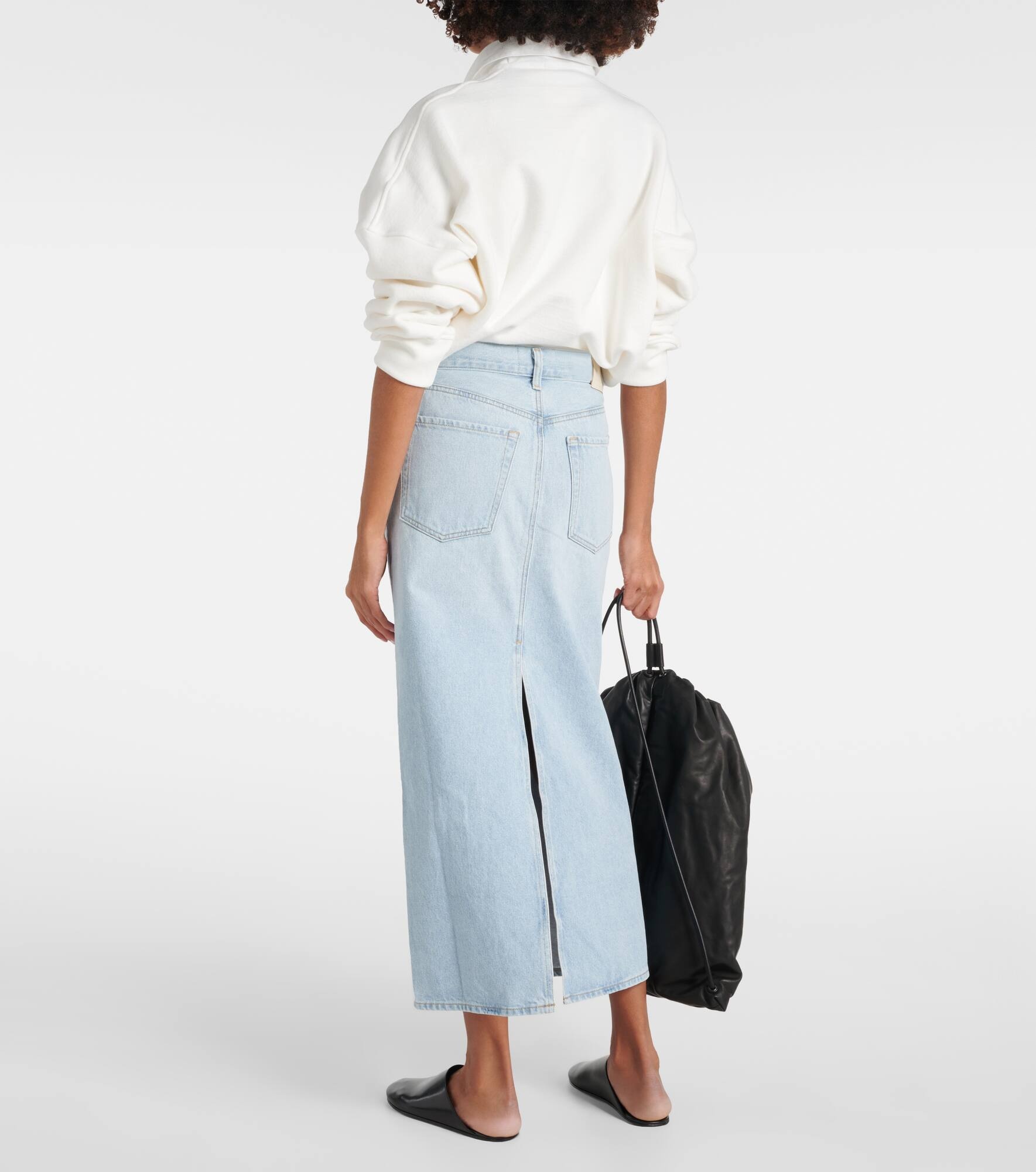 Verona mid-rise denim midi skirt - 3