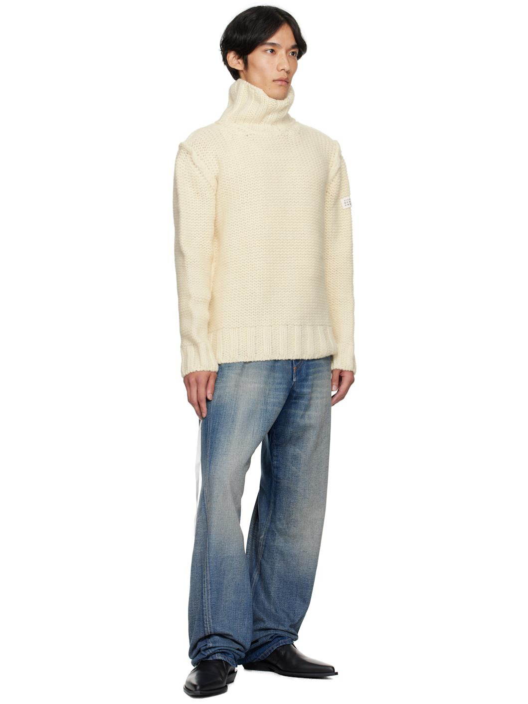 Off-White Chunky Wool Turtleneck - 4
