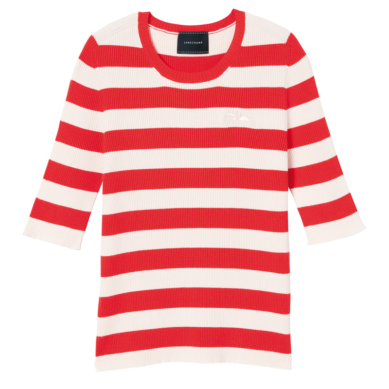 Spring/Summer 2023 Collection Knitted t-shirt Orange/Pale Pink - OTHER 1