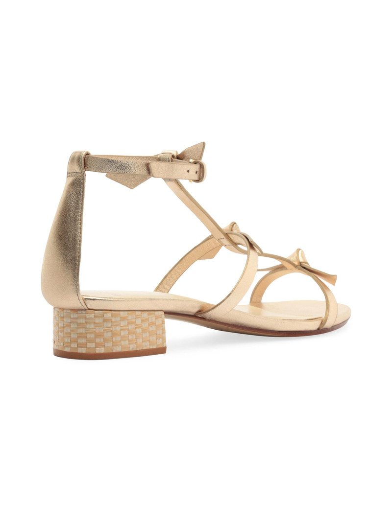 Women's Slim Lolita 30MM Leather Sandals - Golden 3