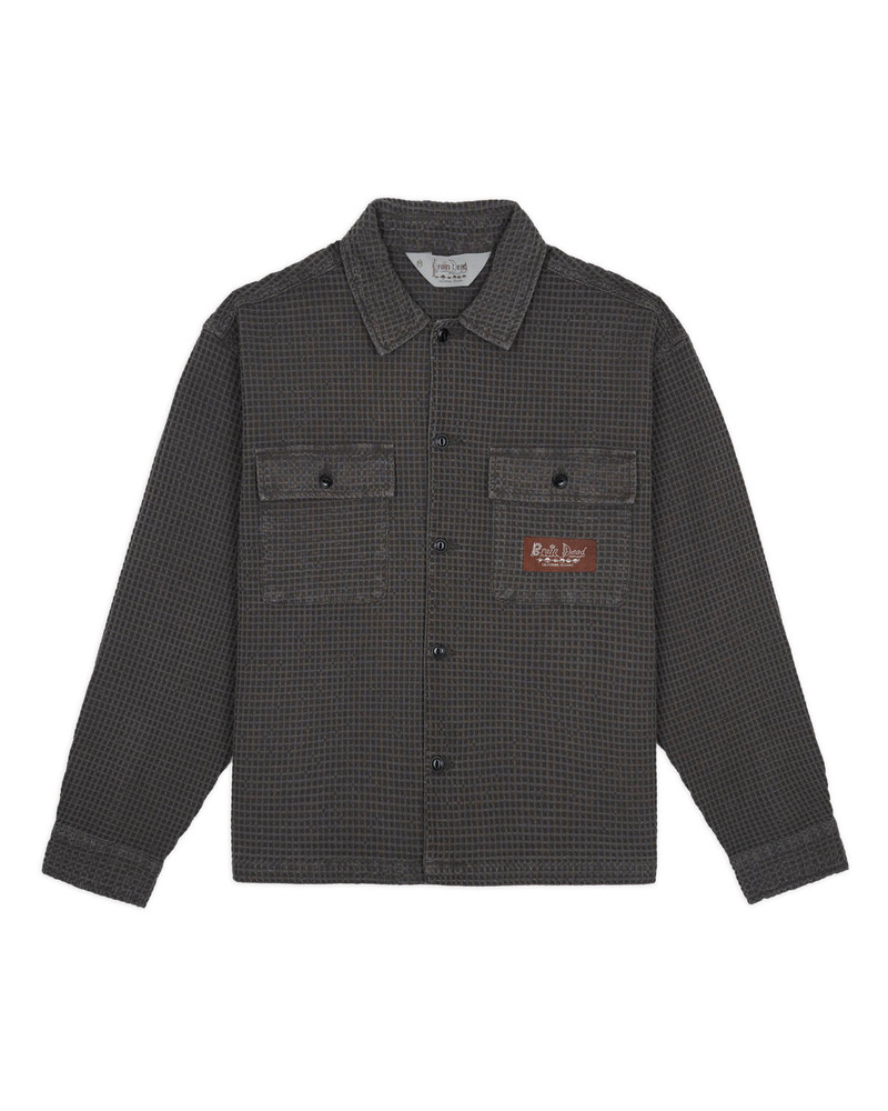 Waffle Button Front Shirt - Clay 1
