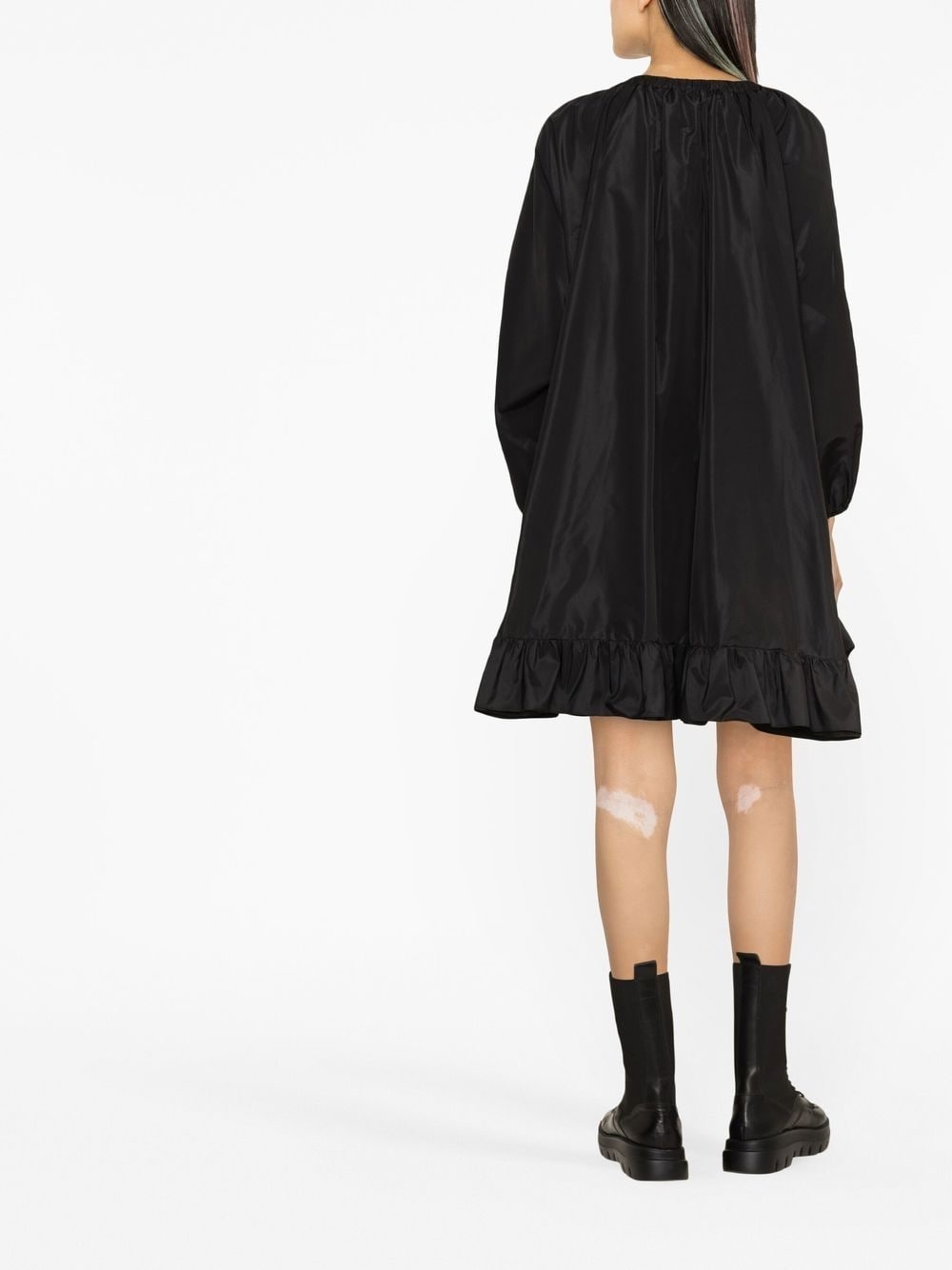 puff-sleeve ruffle-hem minidress - 3