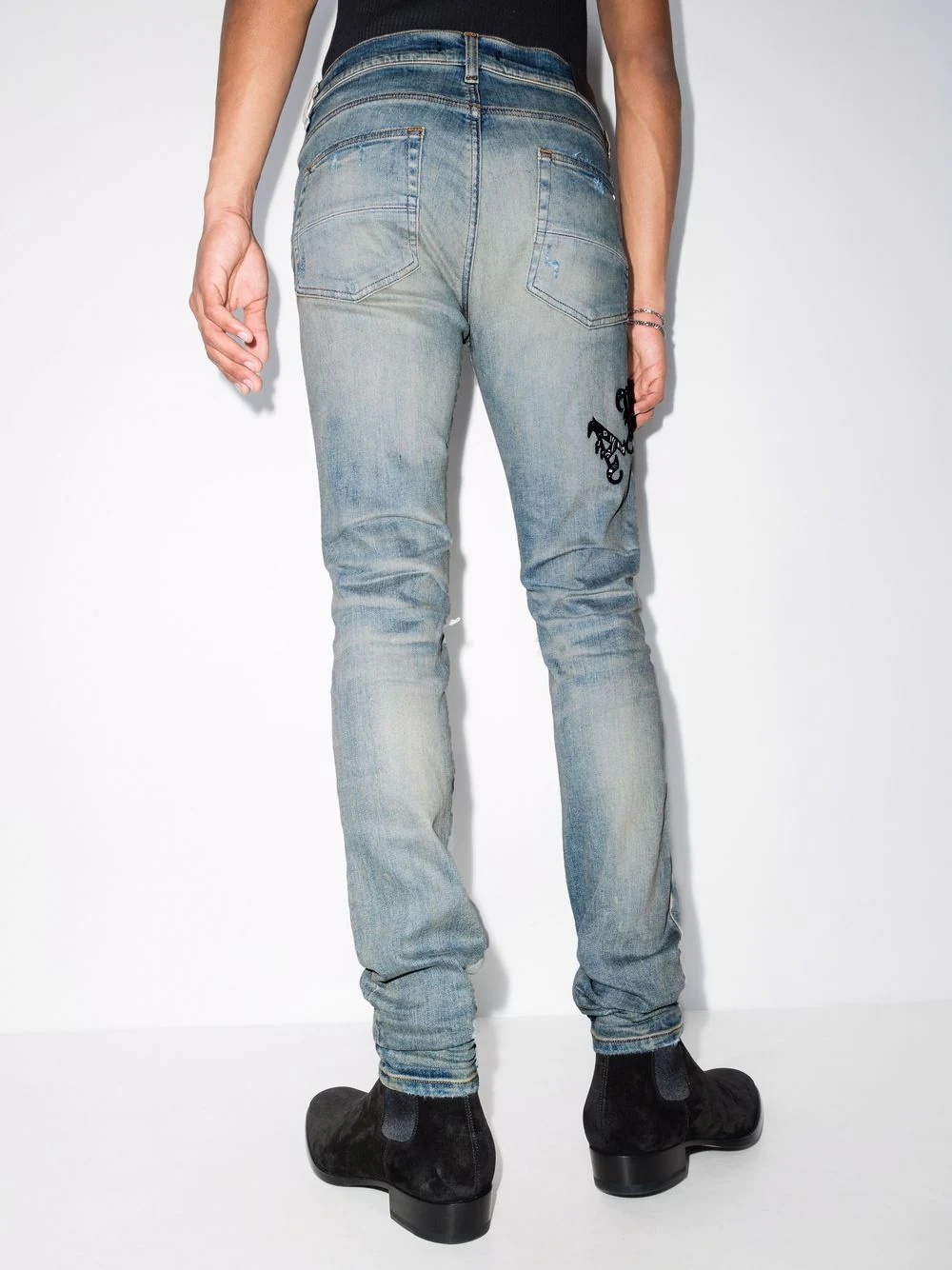 Old English logo skinny jeans - 3