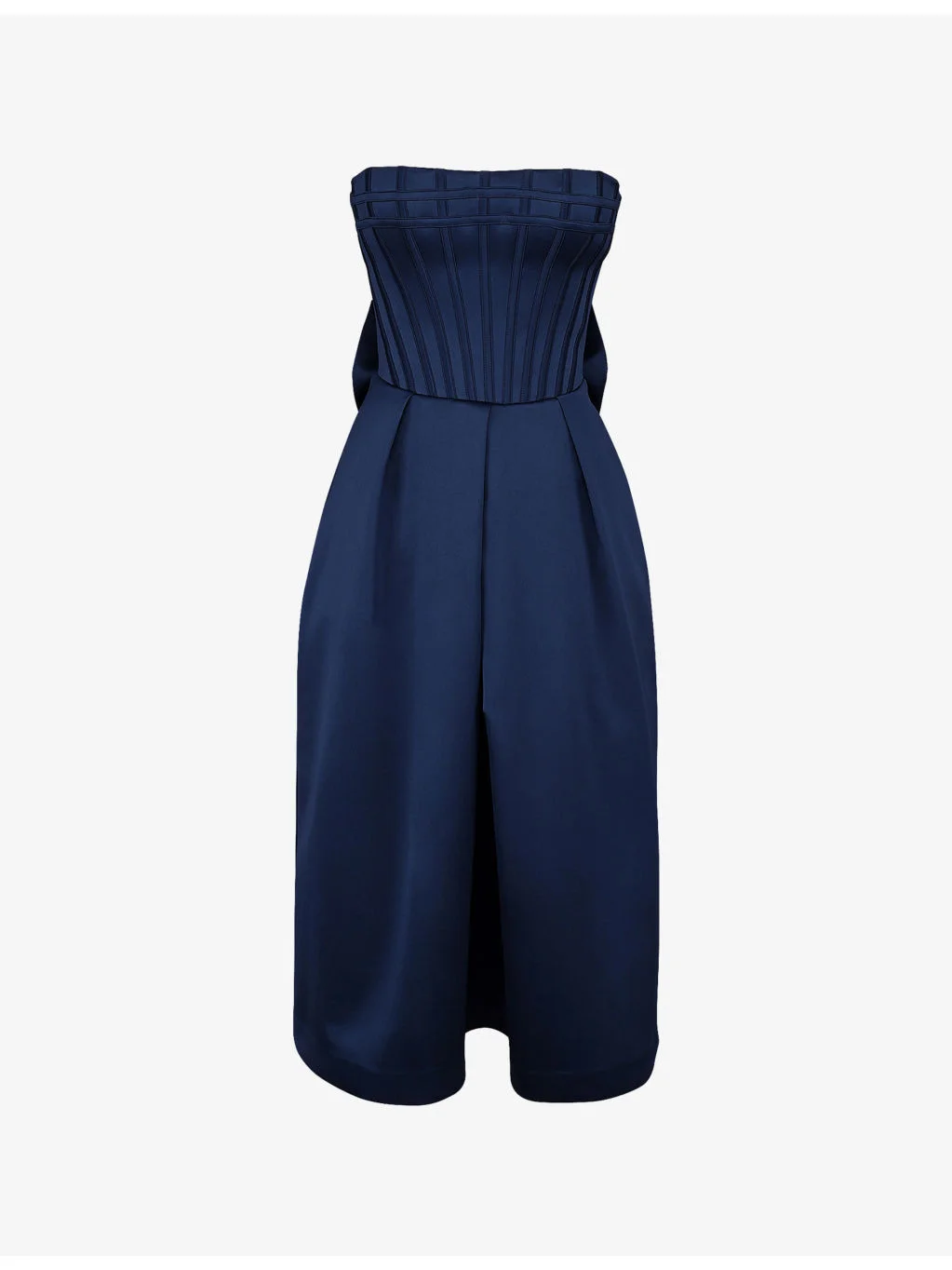 Bellina Strapless Satin Midi Dress - 1