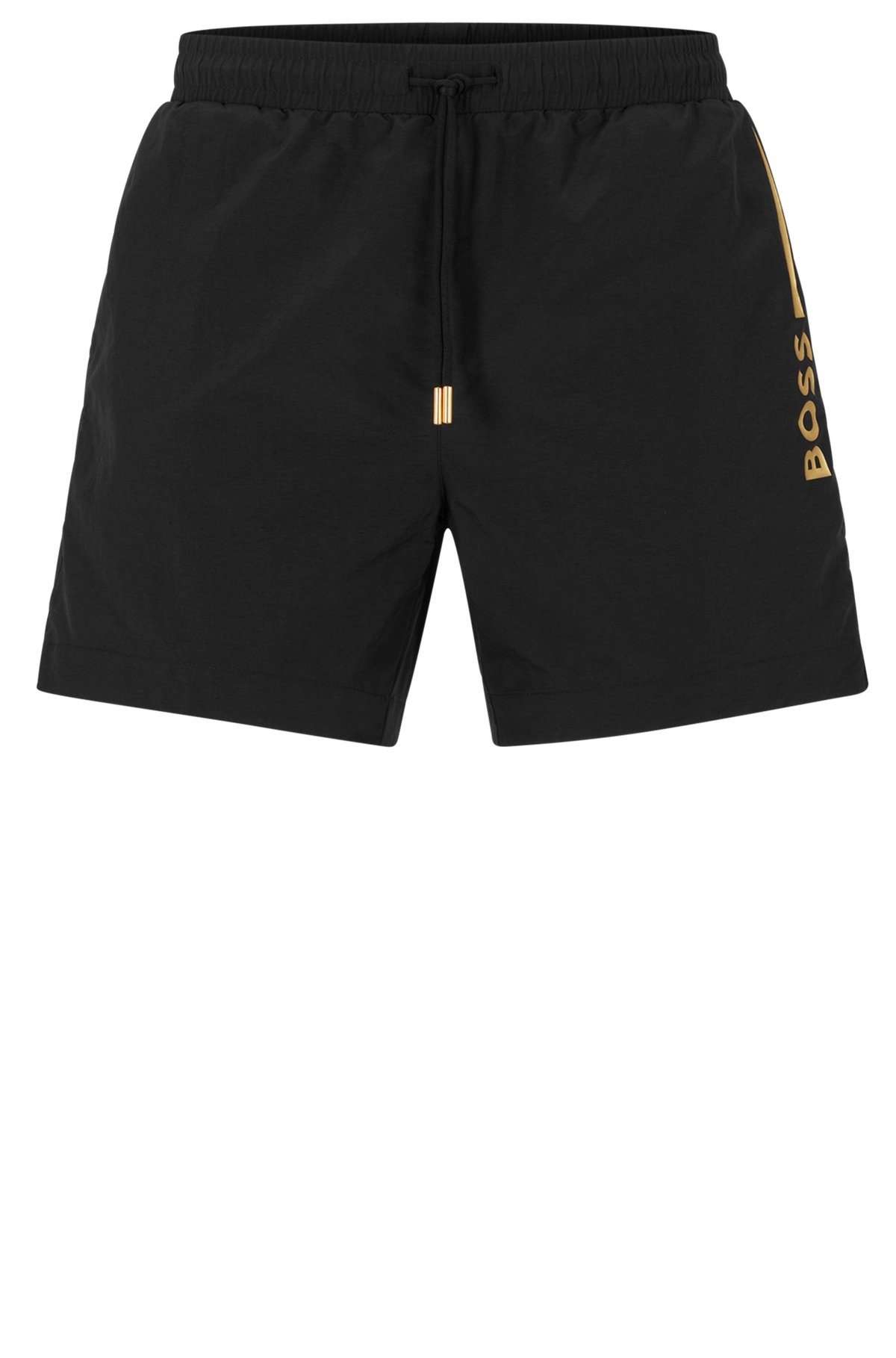 QUICK-DRYING SWIM SHORTS WITH METALLIC LOGO - 1