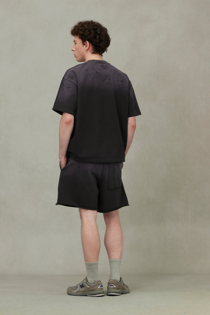 Seagull and Logo Embroidery Relax Fit Rock-Washed Sweatshorts 4