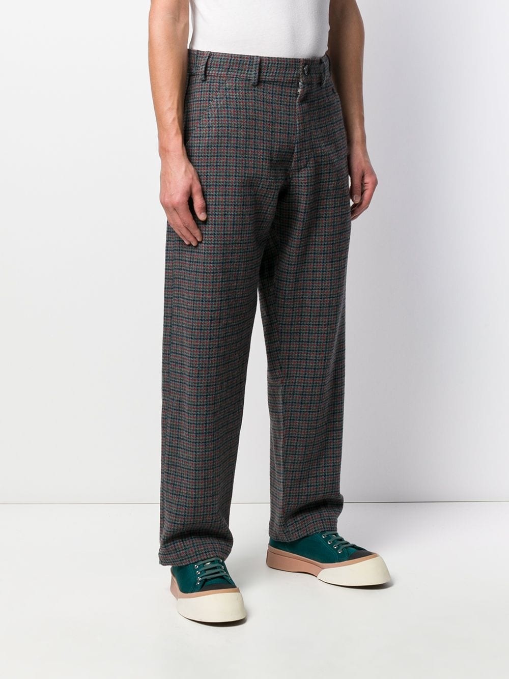 houndstooth straight trousers - 3