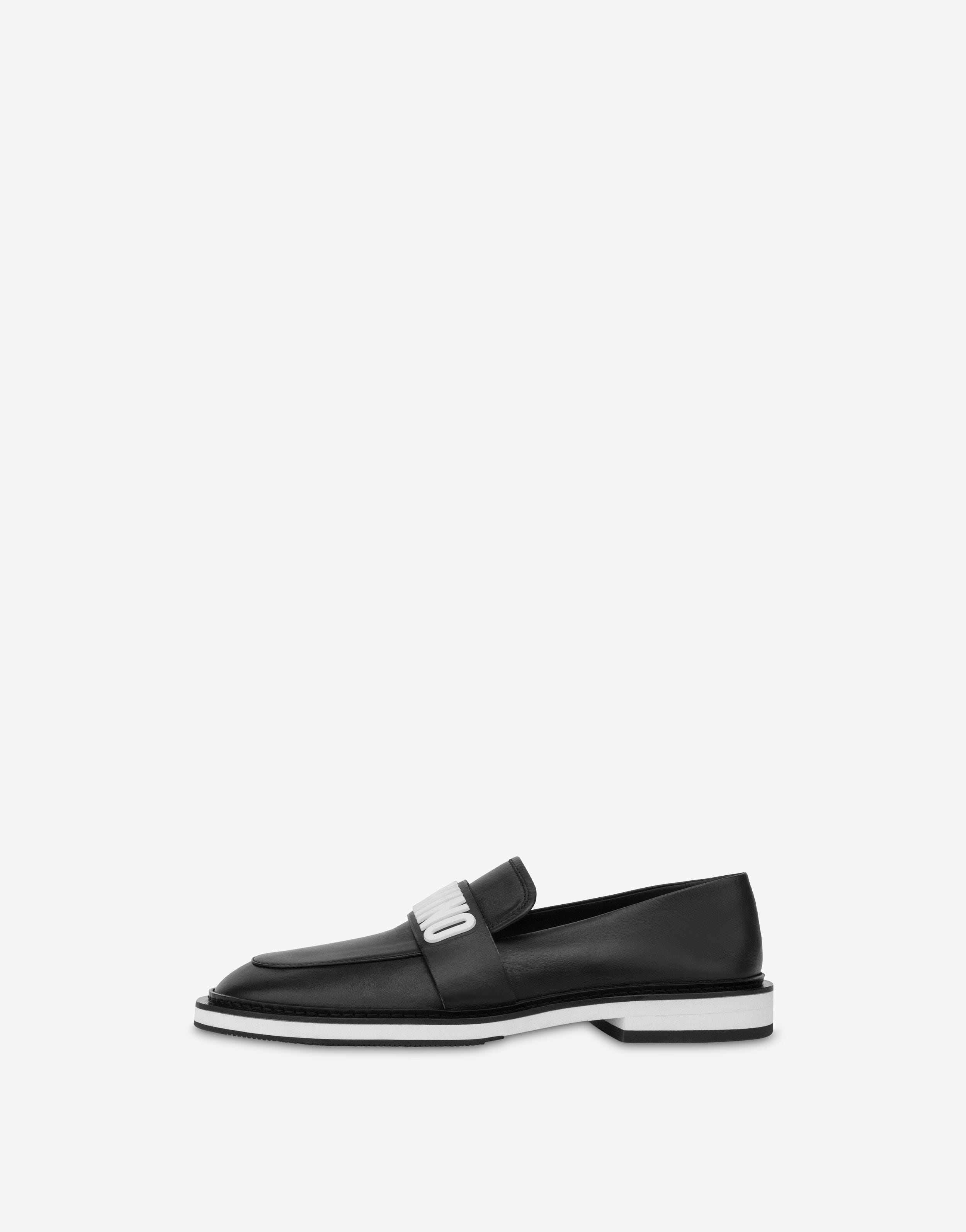 RUBBER LOGO CALFSKIN VARSITY LOAFERS moschino - 2