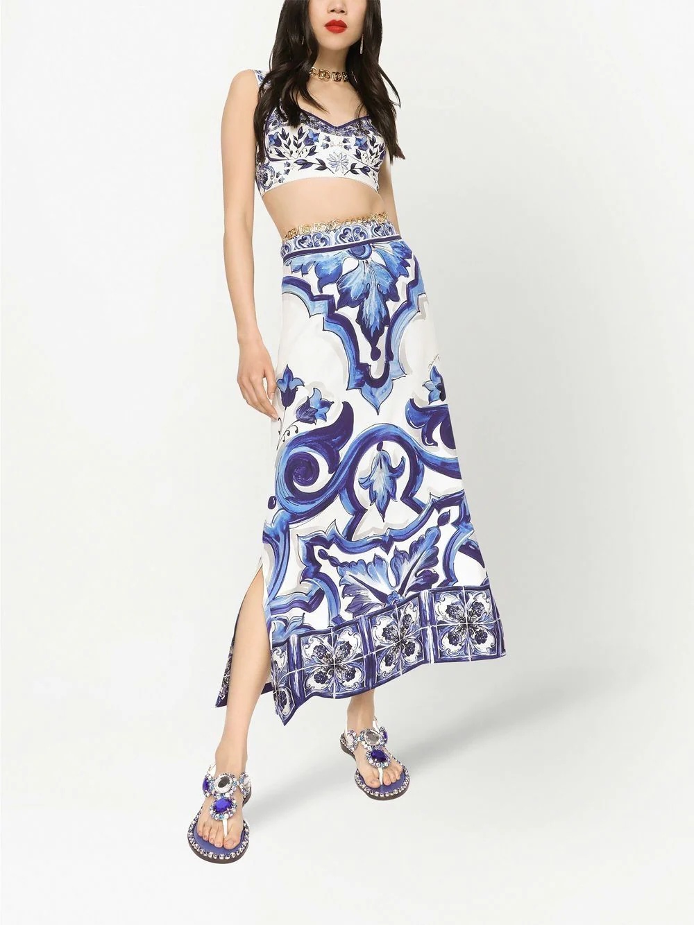 Majolica-print maxi skirt - 2