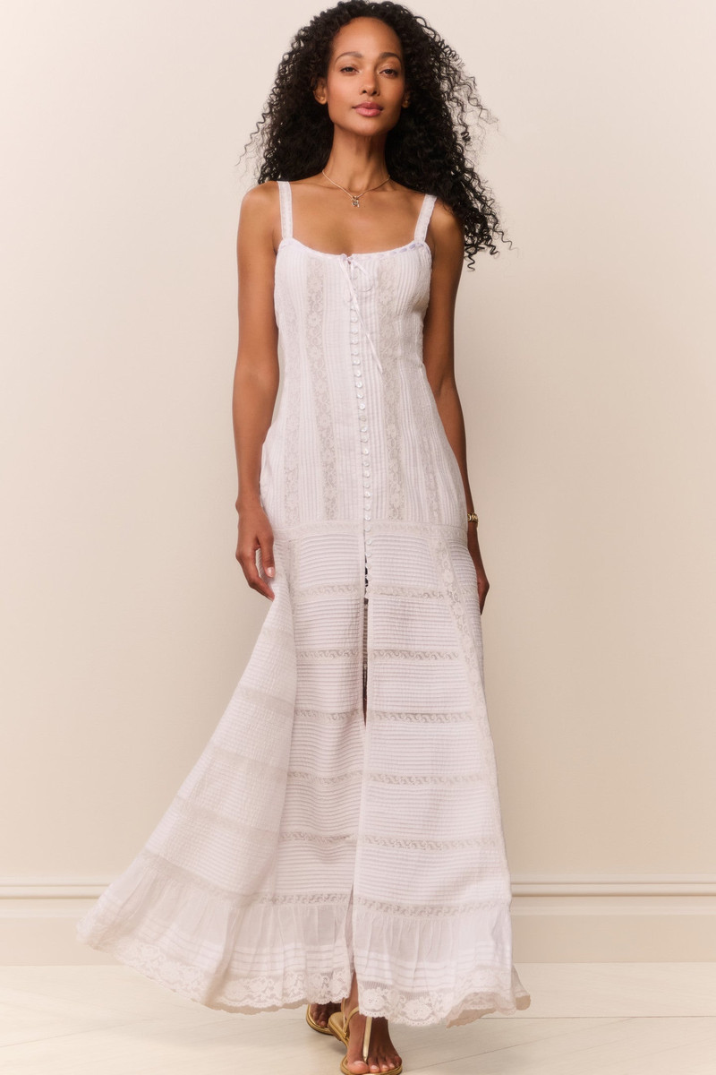 LoveShackFancy Calyx Cotton Victorian Maxi Dress outlook