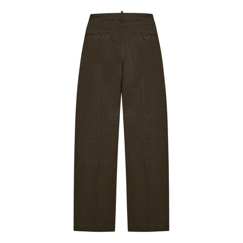 DSQUARED2 BROWN RIPPED COTTON TROUSERS AW24 outlook
