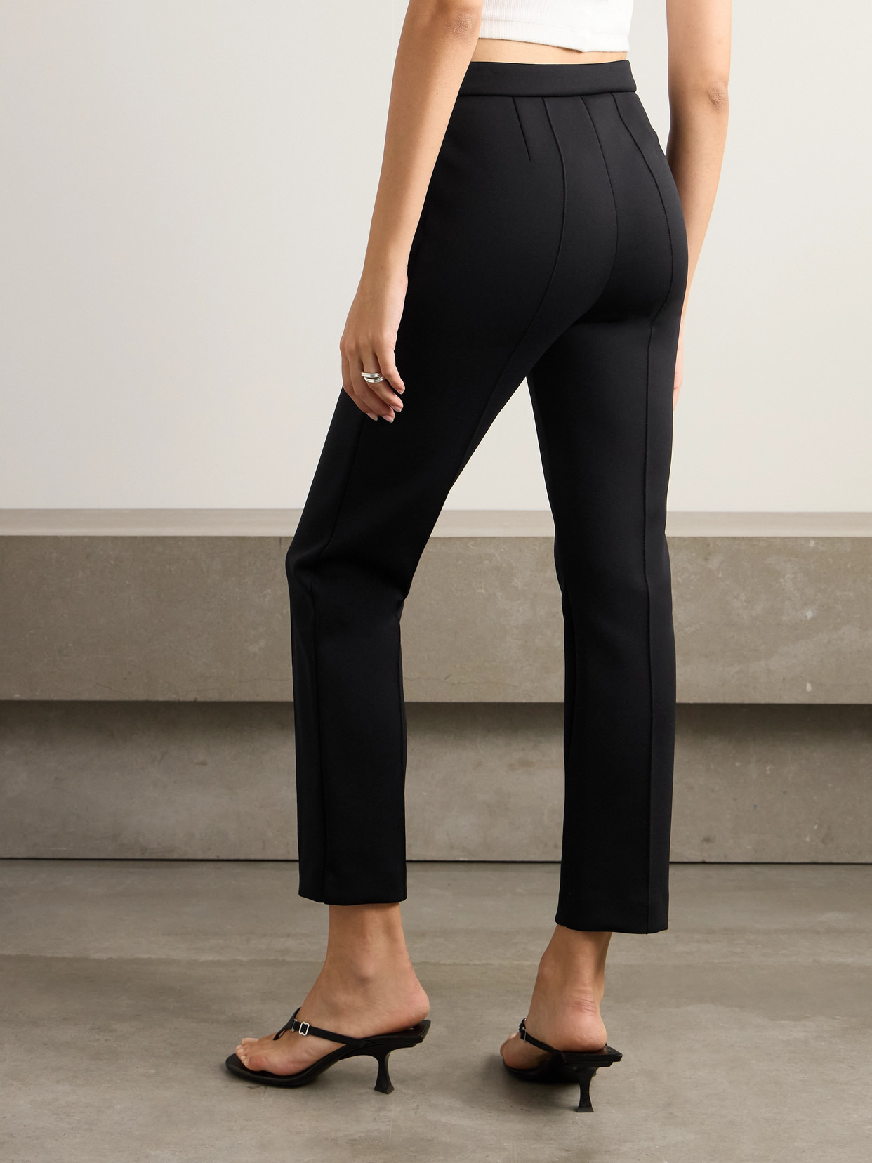 Cropped Stretch-ponte Straight-leg Pants - 3