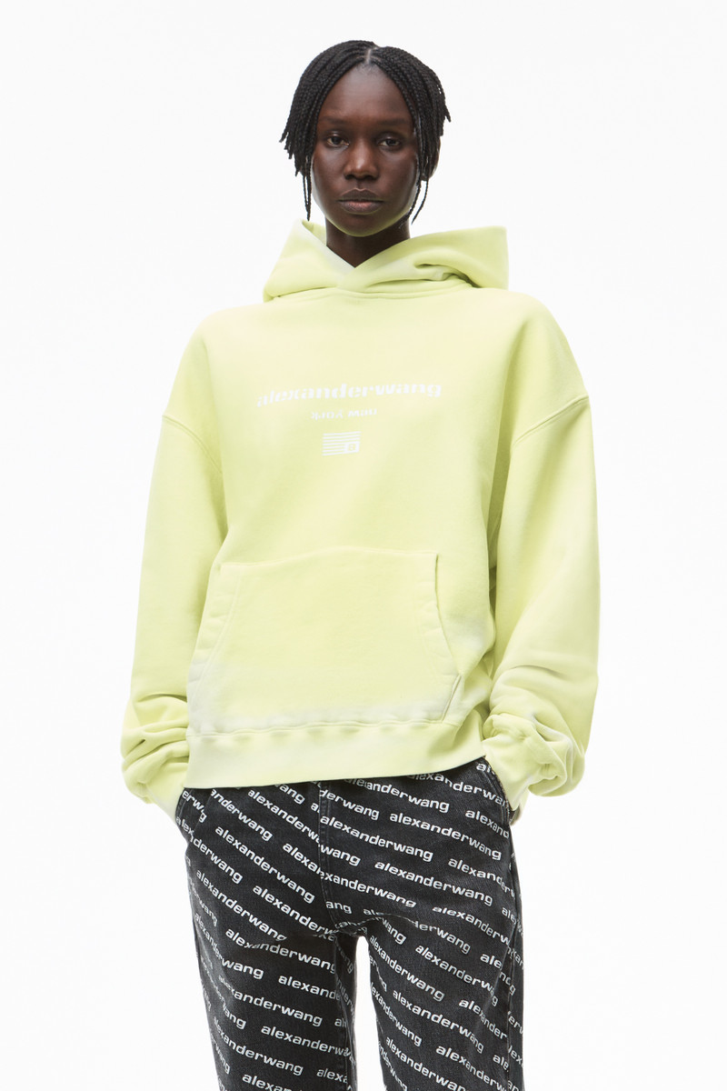 Alexander Wang GARMENT DYED HOODIE IN TERRY outlook