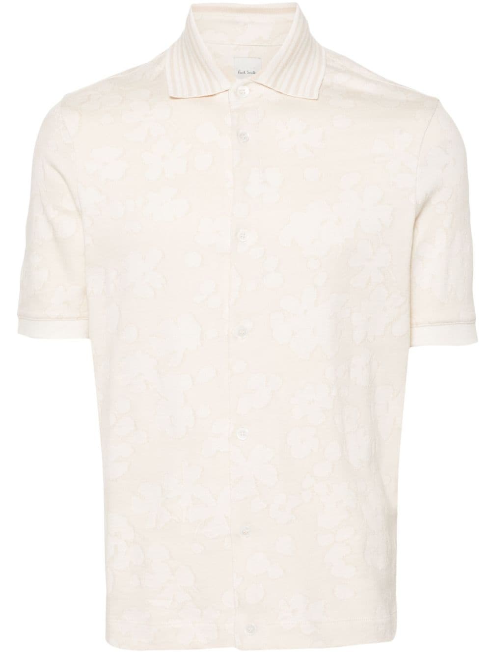 floral-jacquard cotton shirt - 1