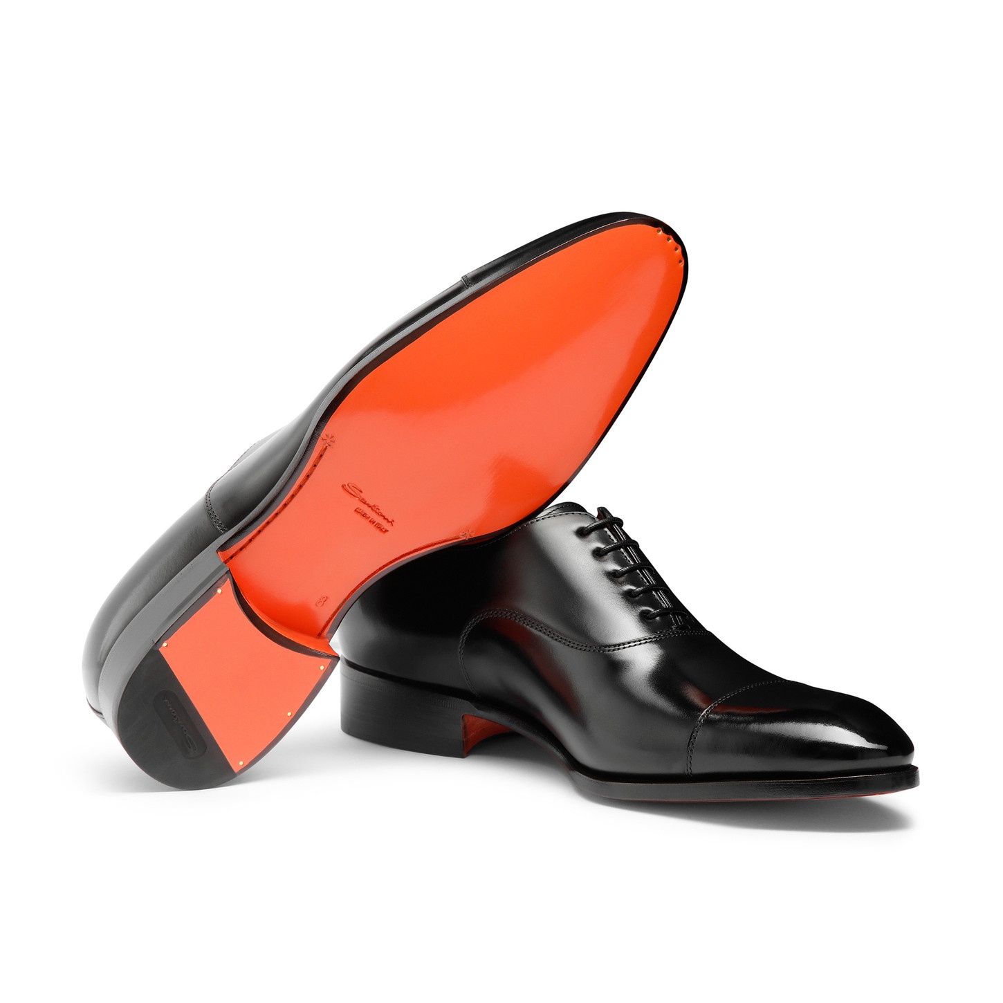 Men's polished black leather Oxford shoe - 4