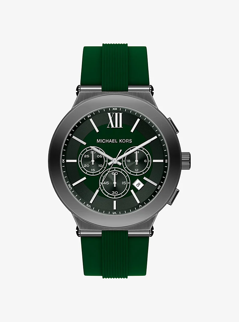 Oversized Billie Gunmetal and Silicone Watch - 1