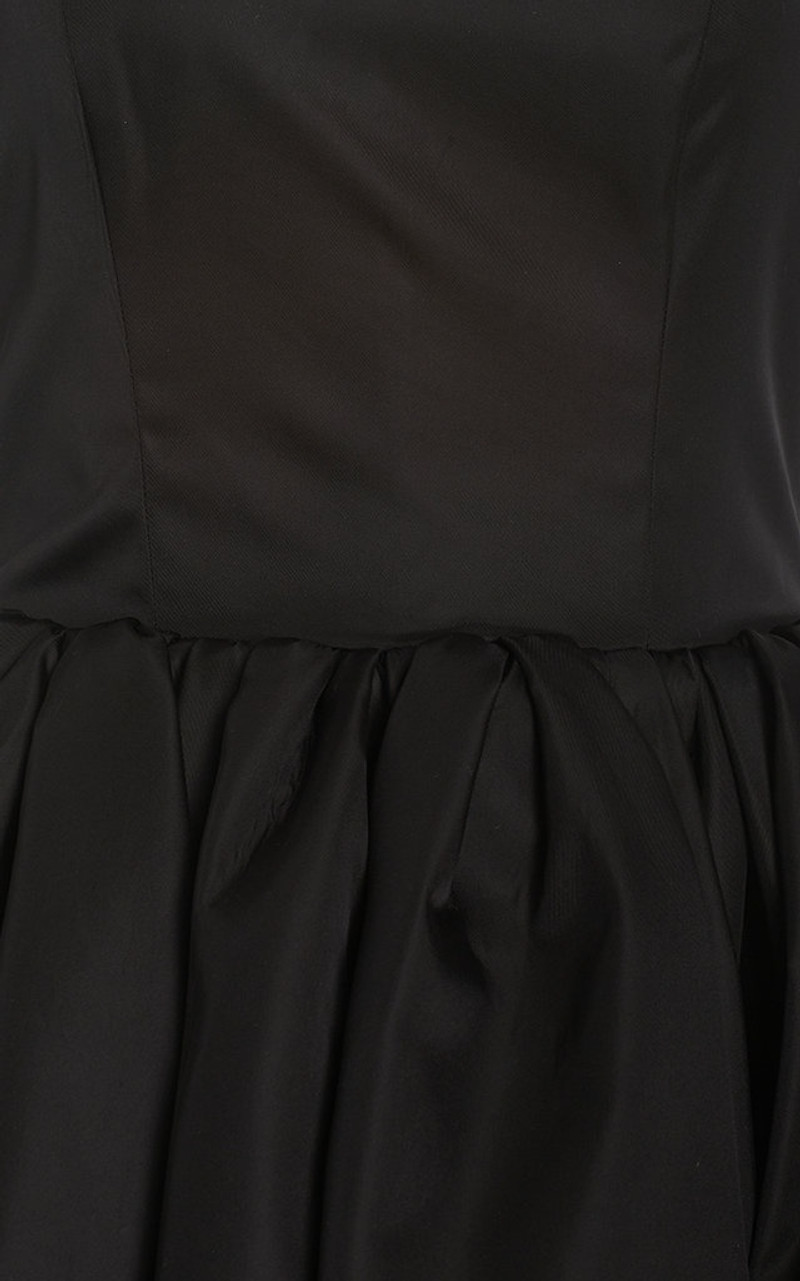 Logo-Detailed Nylon Gabardine Strapless Midi Dress black 9