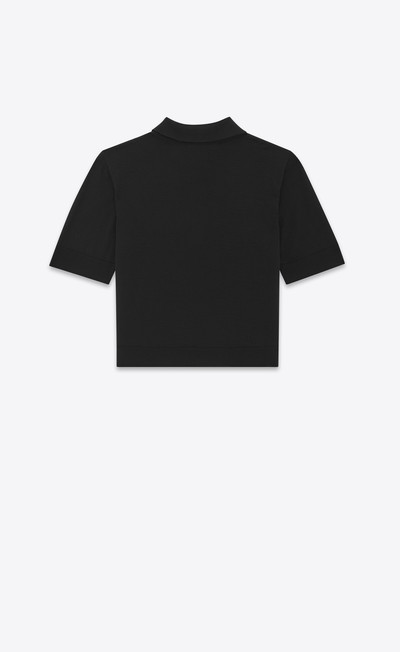 SAINT LAURENT cropped polo in wool outlook