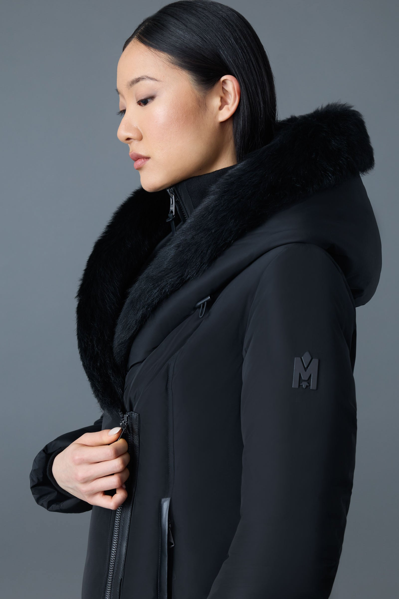 ADALI Down coat with sheepskin Signature Mackage Collar - 5