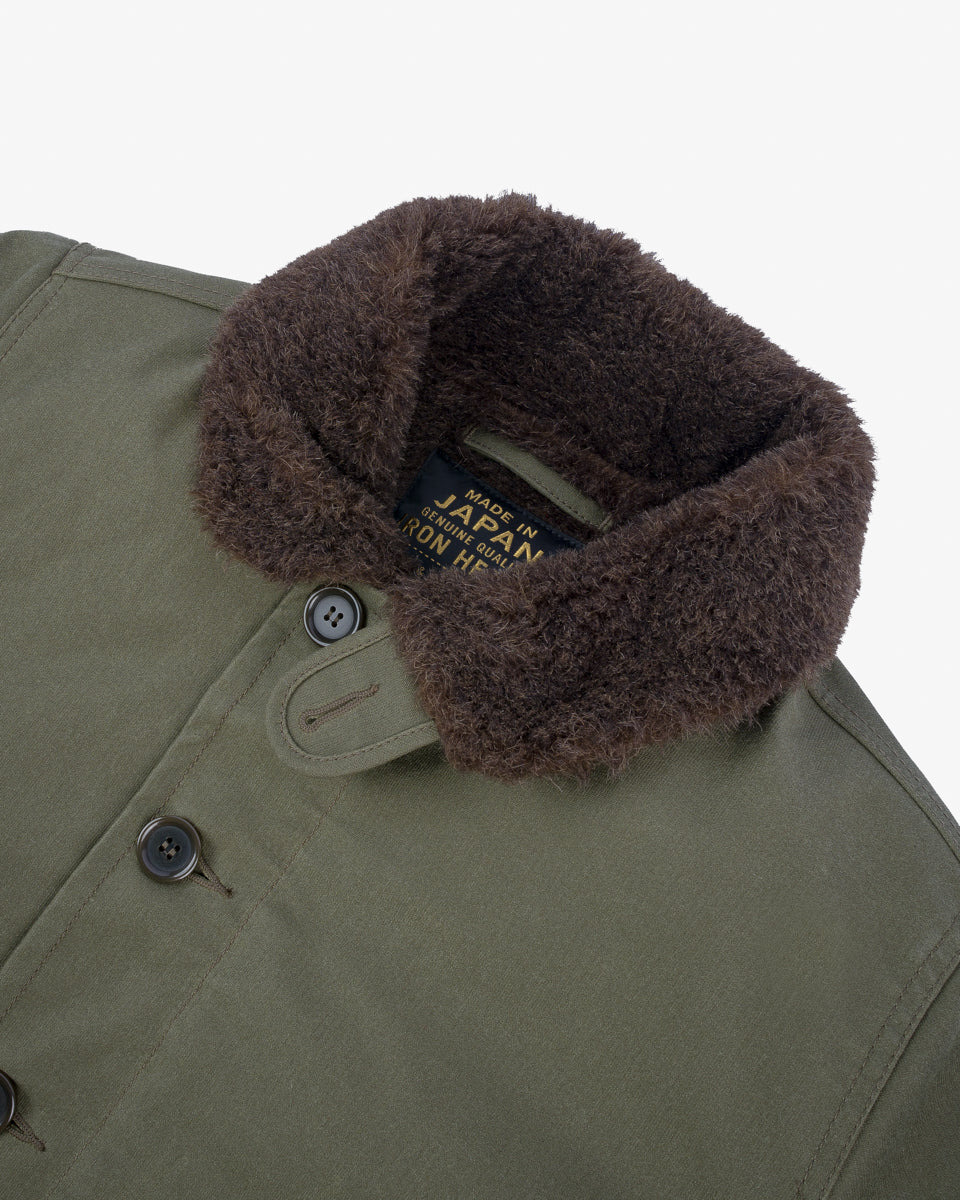 IHM-37-GRN Oiled Whipcord N1 Deck Jacket - Army Green - 6