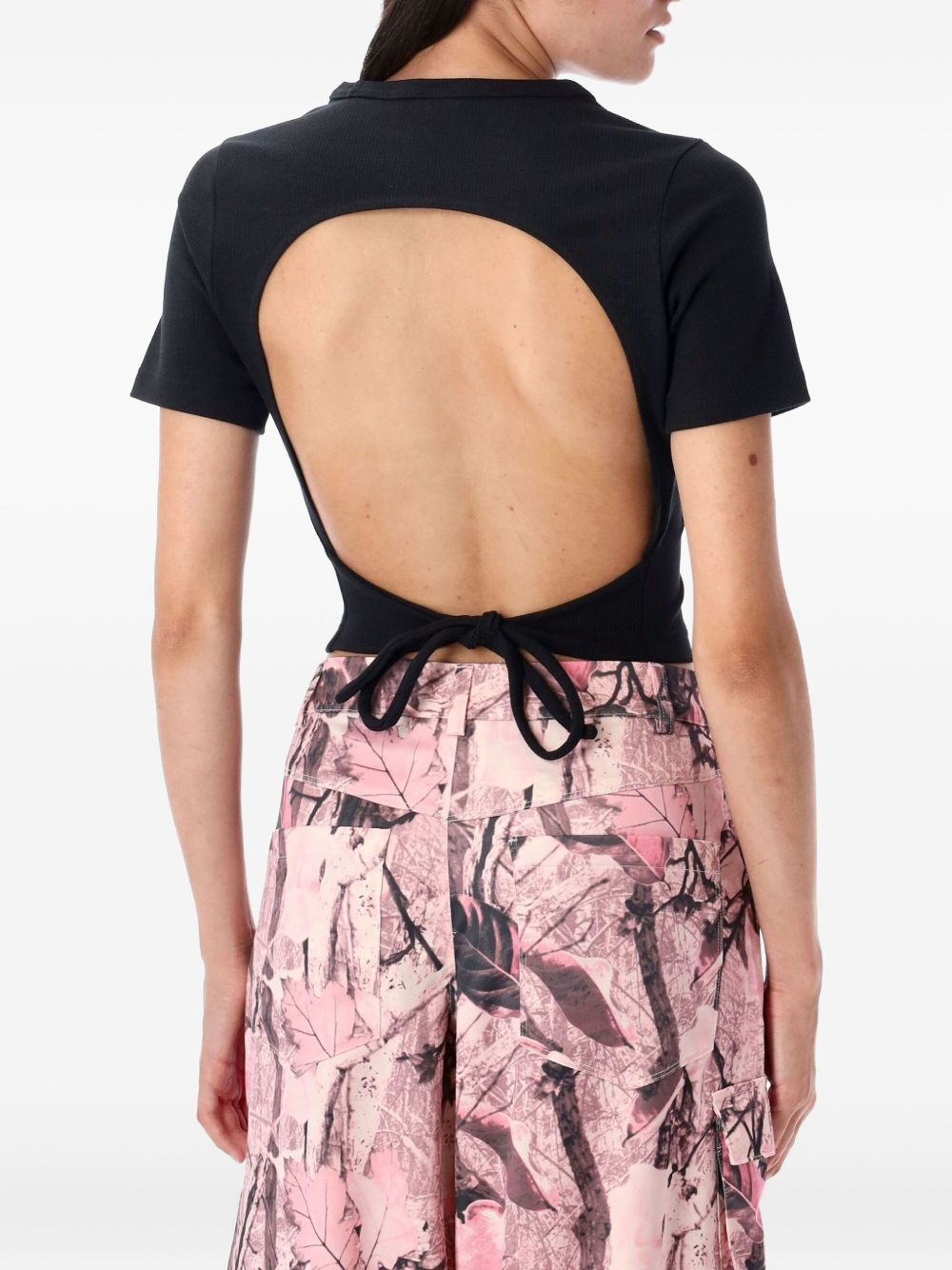 cut-out ribbed T-shirt - 2